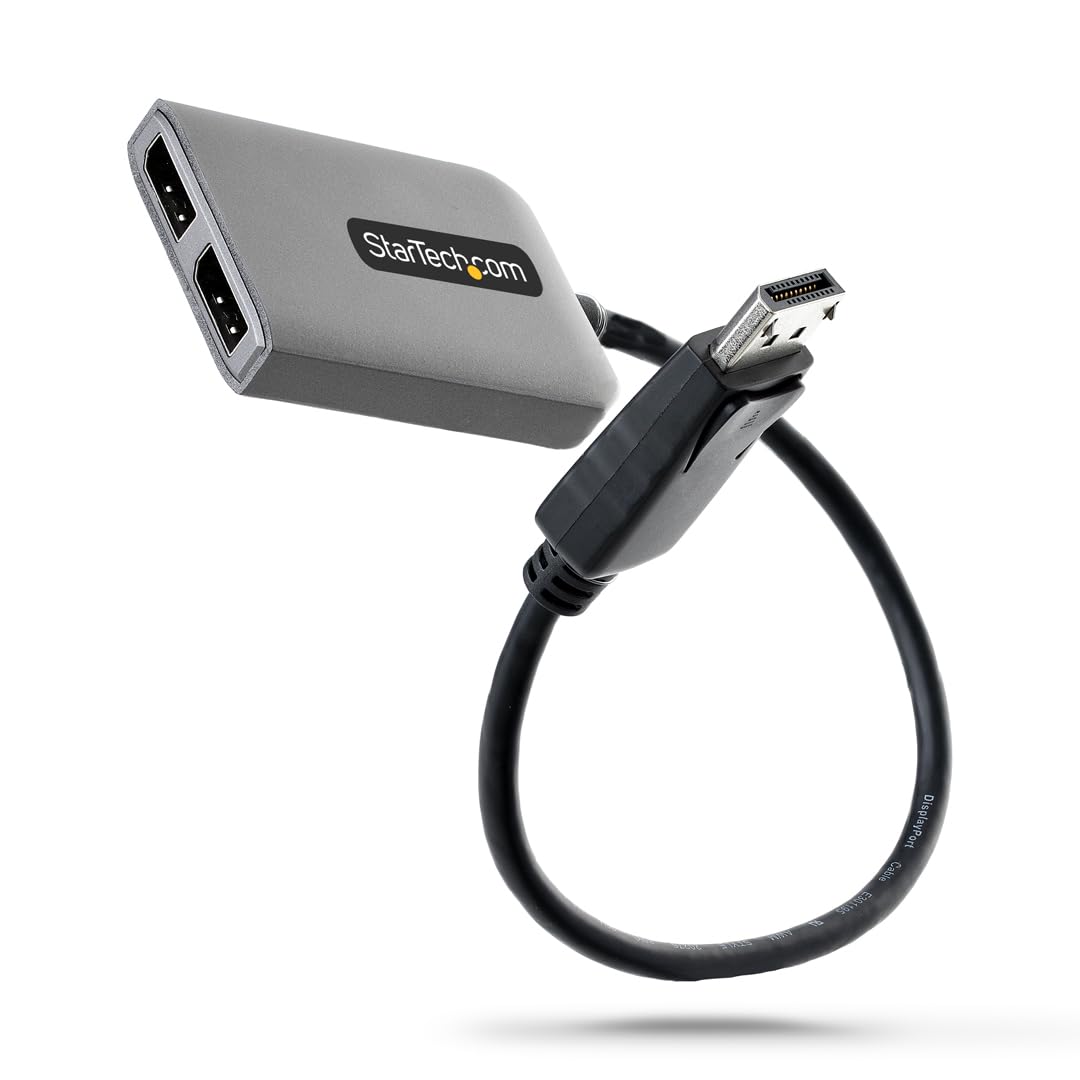startech-com-hub-mst-displayport-1-4-vers-2x-displayport-double-5k-60hz-windows image 1