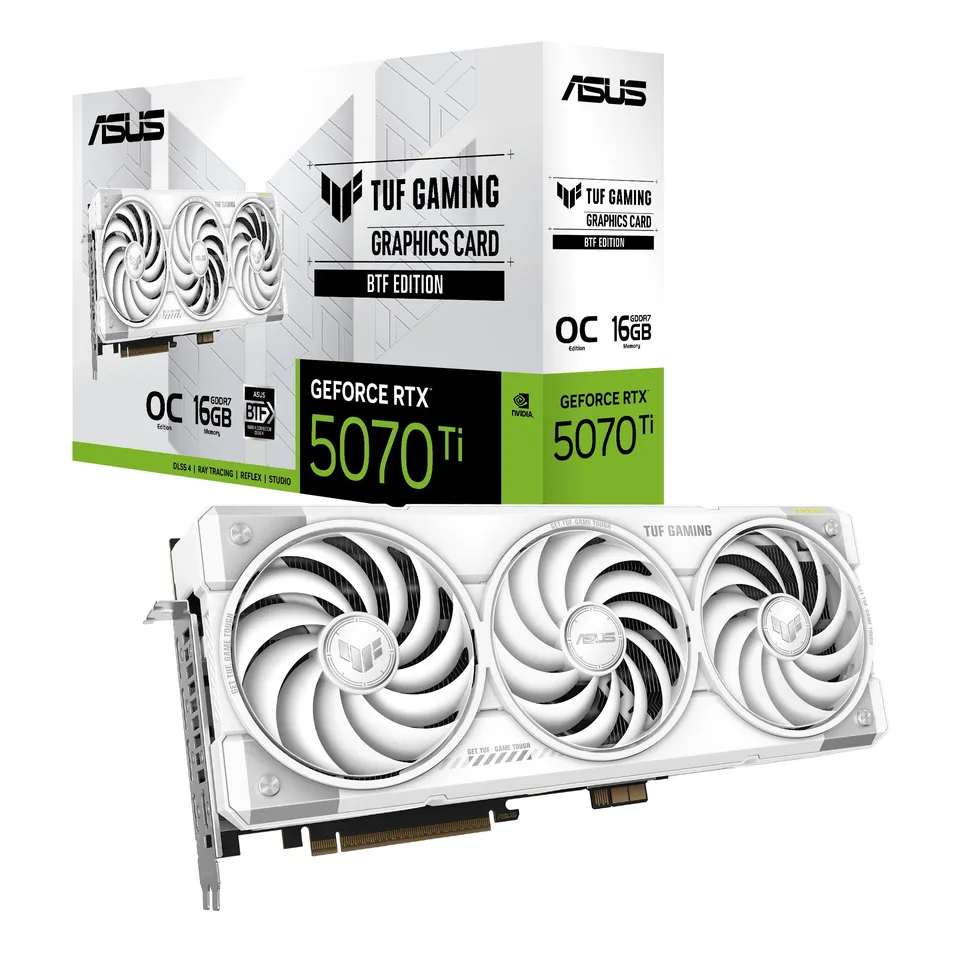 asus-rog-tuf-gaming-geforce-rtx-5070-ti-16go-gddr7-btf-white-oc-edition-blanc image 1