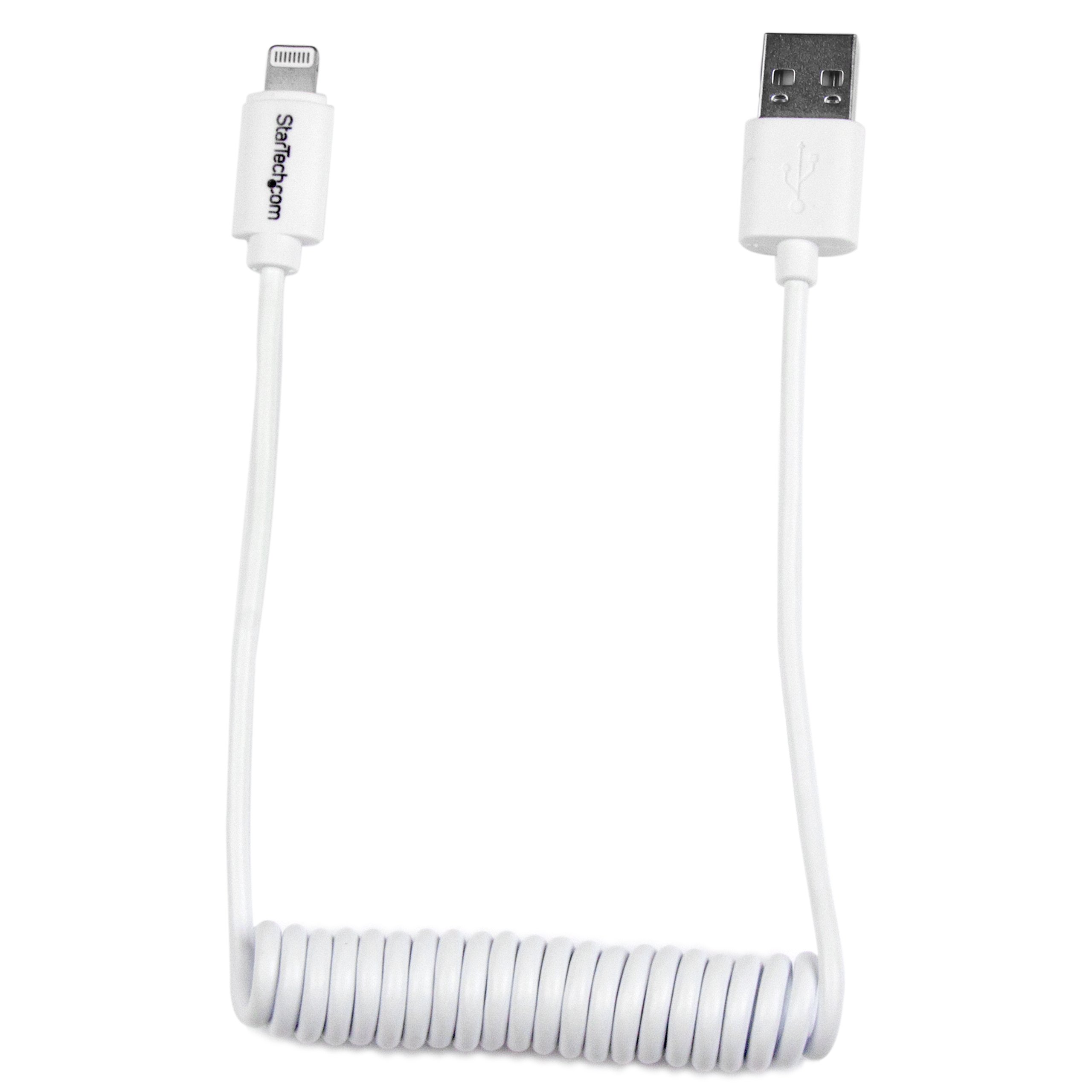 startech-com-c-ble-lightning-vers-usb-spiral-60-cm-blanc image 1