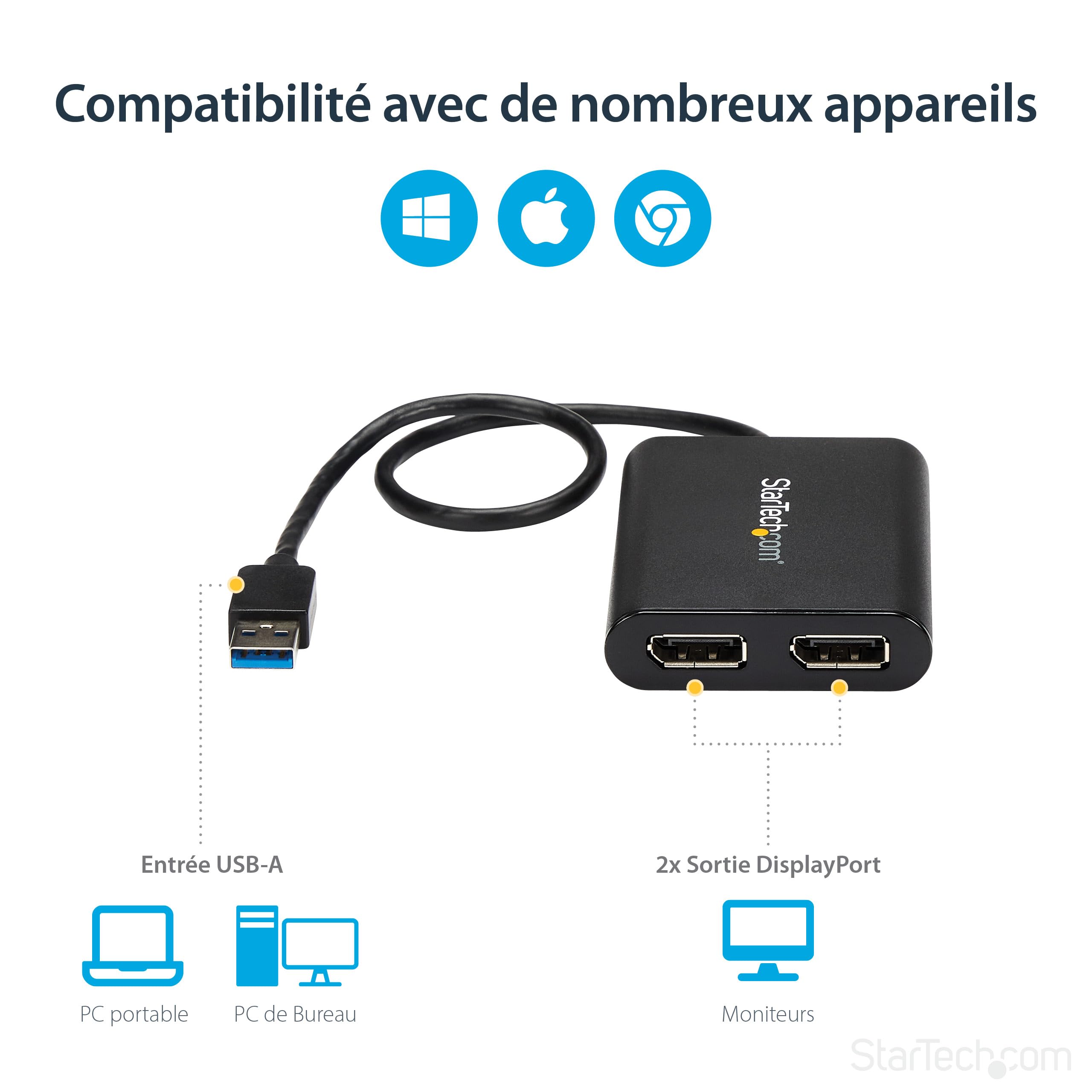 startech-com-usb32dp24k60-adaptateur-usb-3-0-vers-double-displayport-4k-60hz image 5