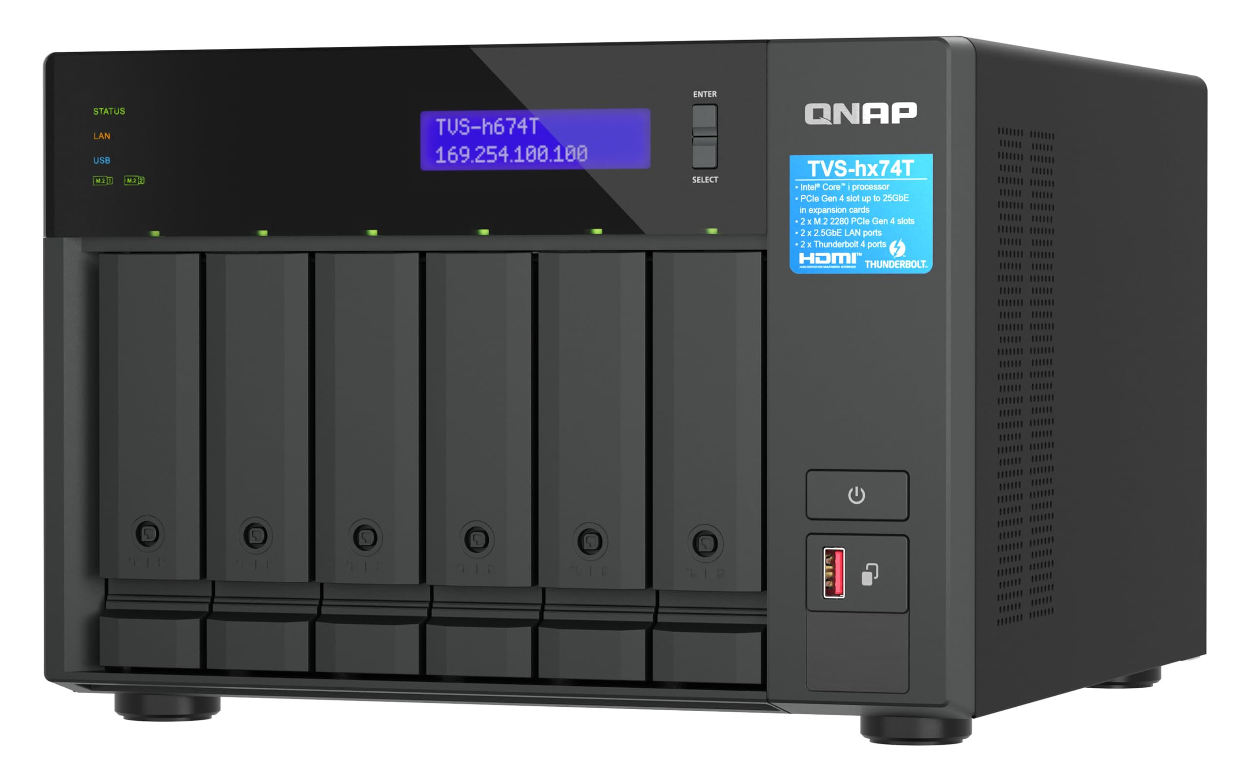 qnap-tvs-h674t-nas-6-baies-thunderbolt-4-intel-i5-32-go-ram image 3