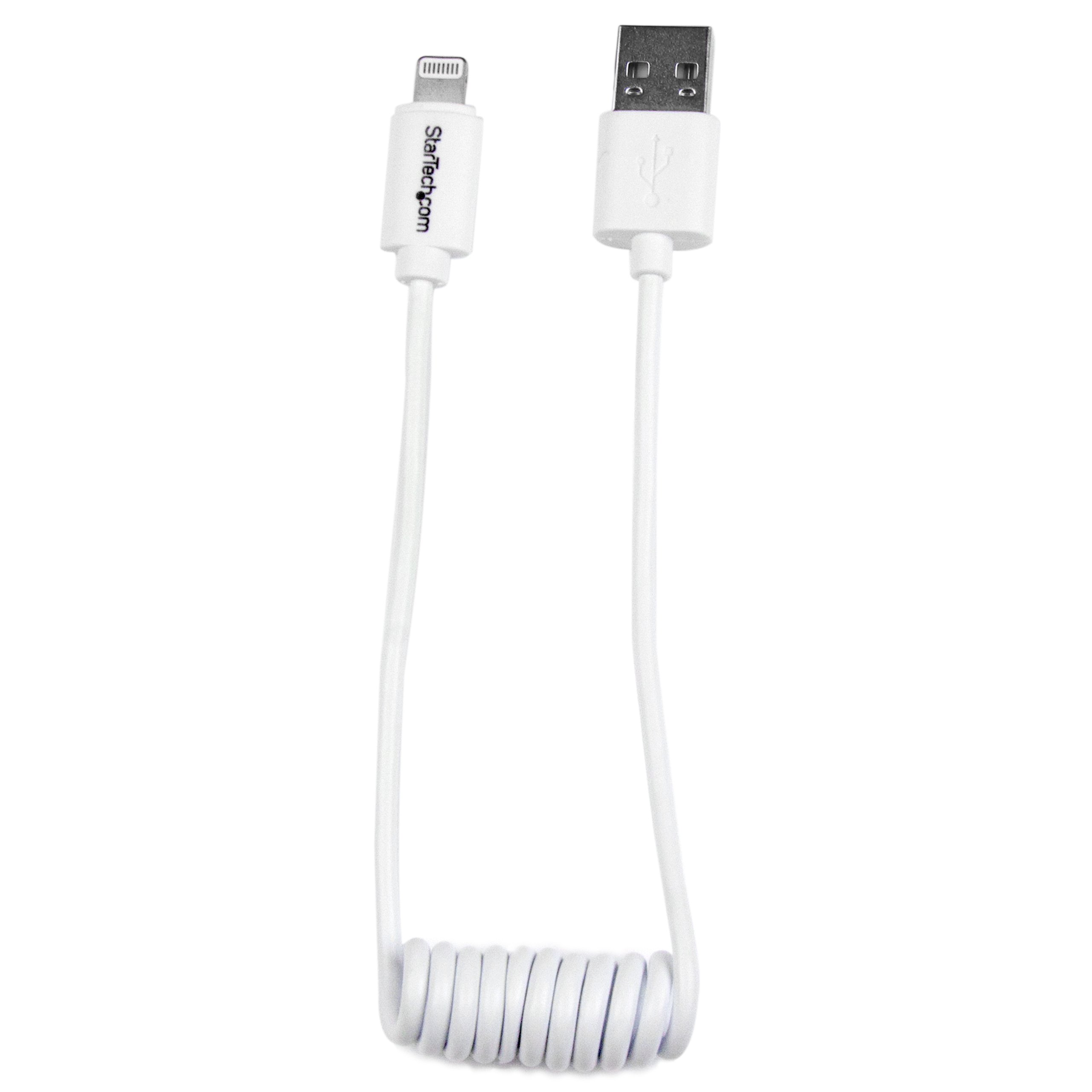 startech-com-c-ble-apple-lightning-vers-usb-spiral-30-cm-blanc-m-m image 1
