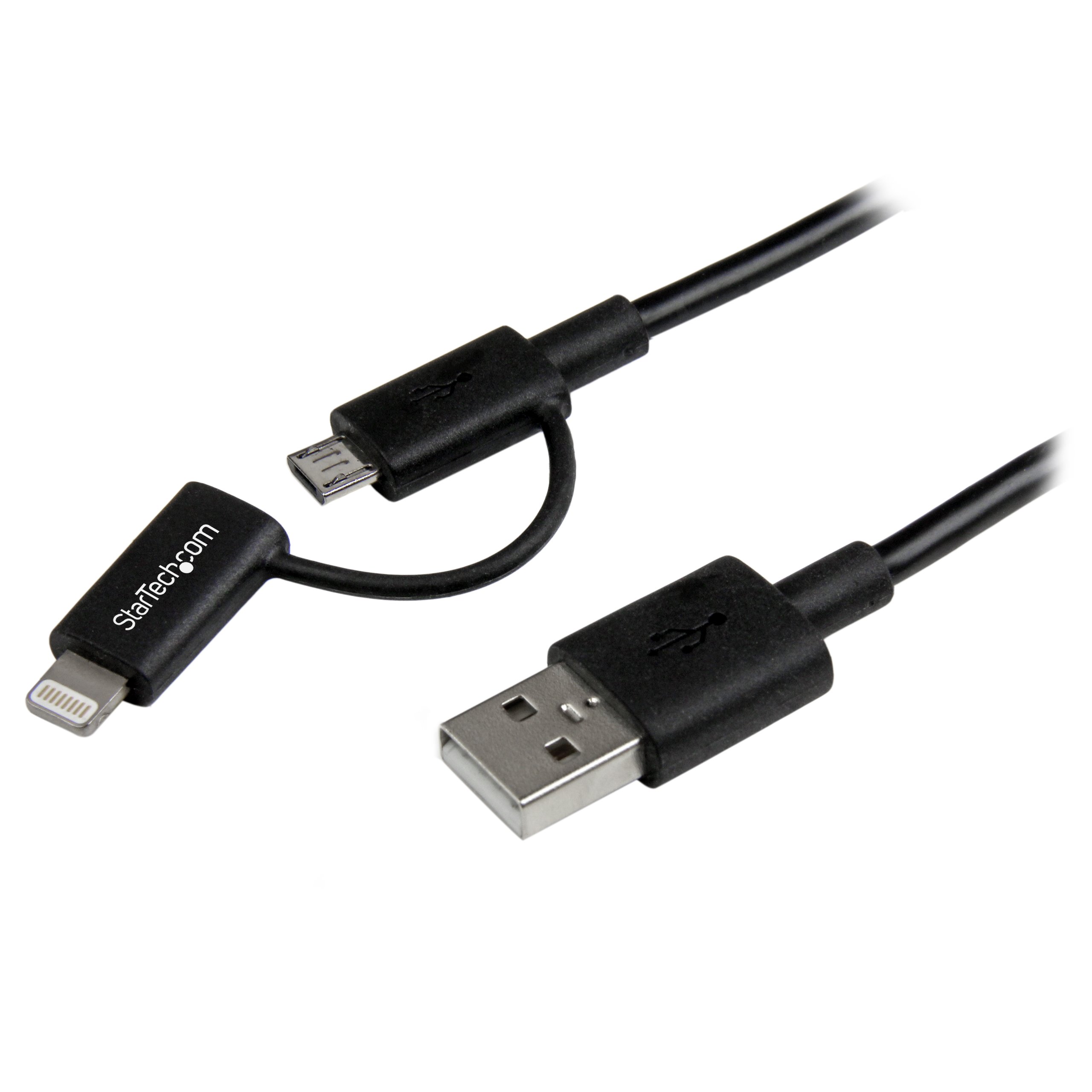 startech-com-c-ble-lightning-8-broches-micro-usb-vers-usb-1-m-noir image 1