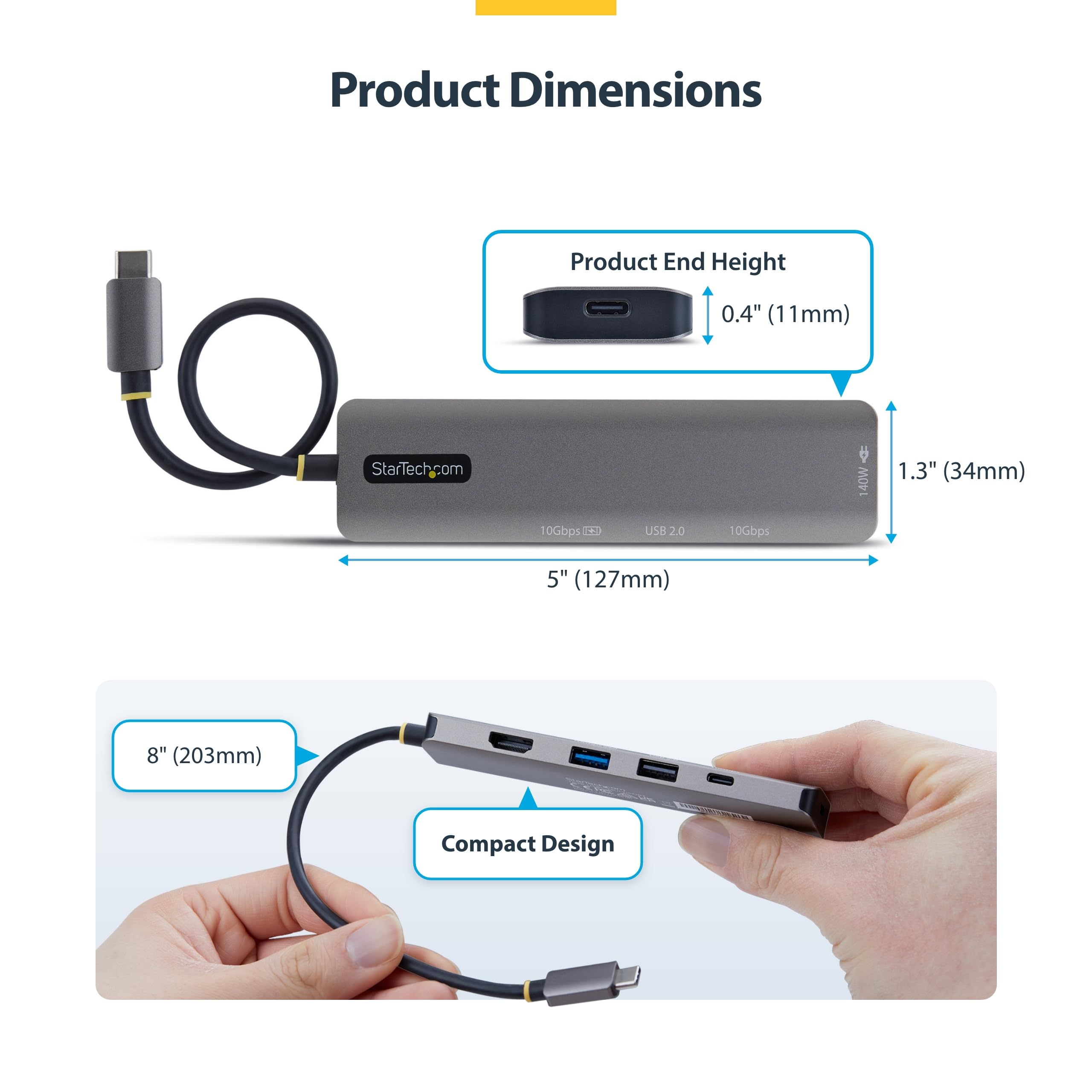 startech-com-hub-usb-c-5-en-1-vers-hdmi-4k-60hz-140w-pd image 5