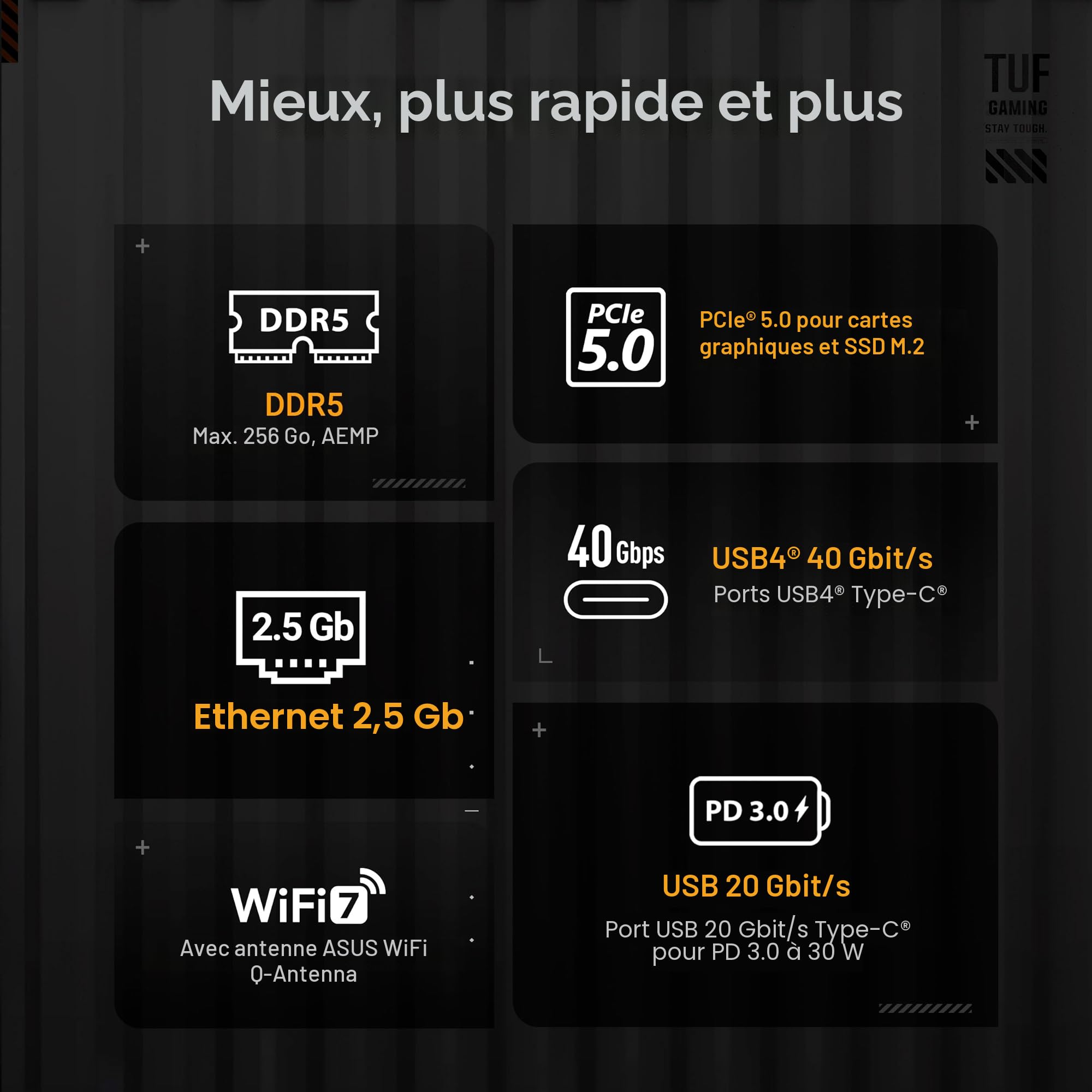 asus-rog-tuf-gaming-x870e-plus-wifi7-carte-m-re-amd-am5-atx image 5