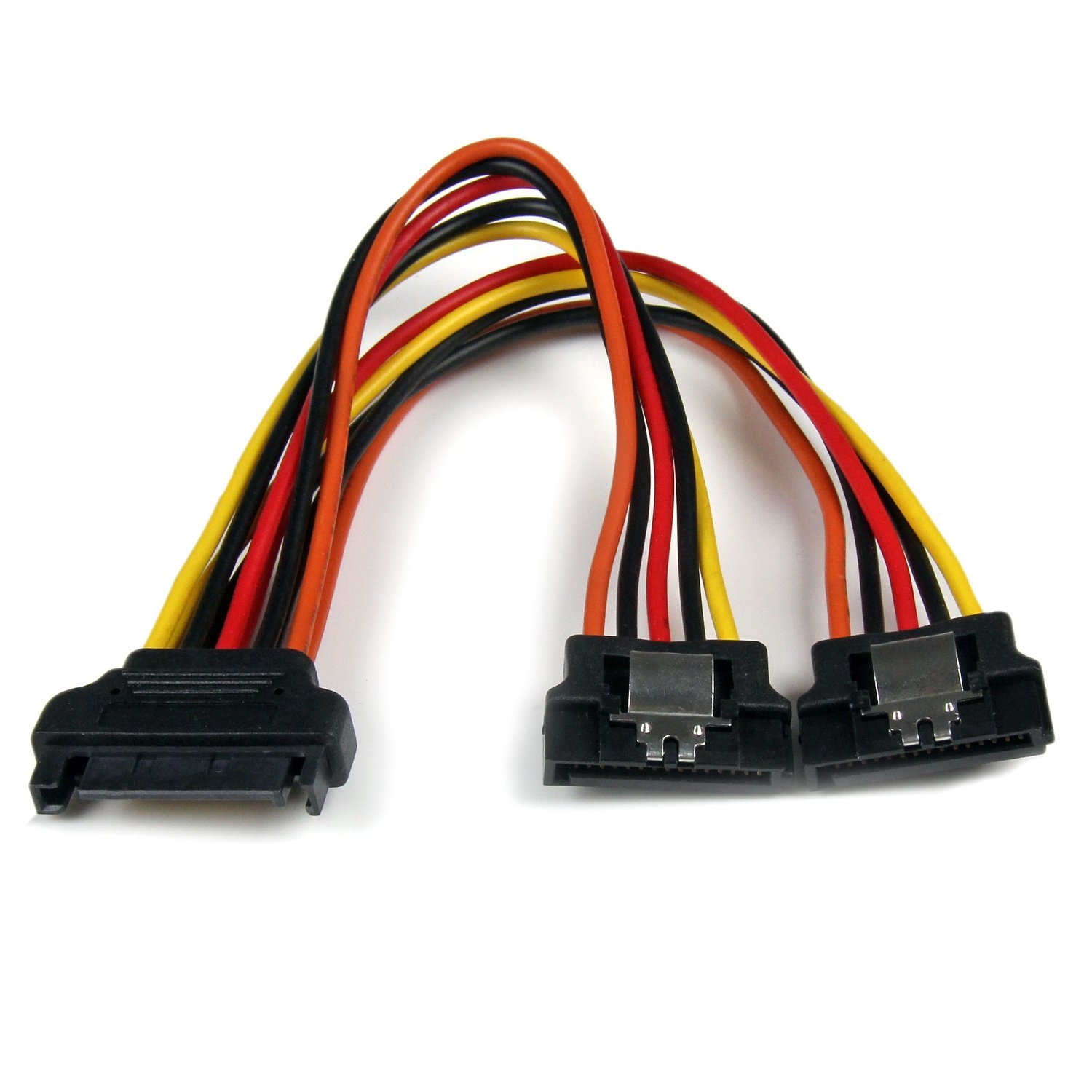 startech-com-c-ble-r-partiteur-y-alimentation-sata-vers-2x-sata-avec-verrou image 1
