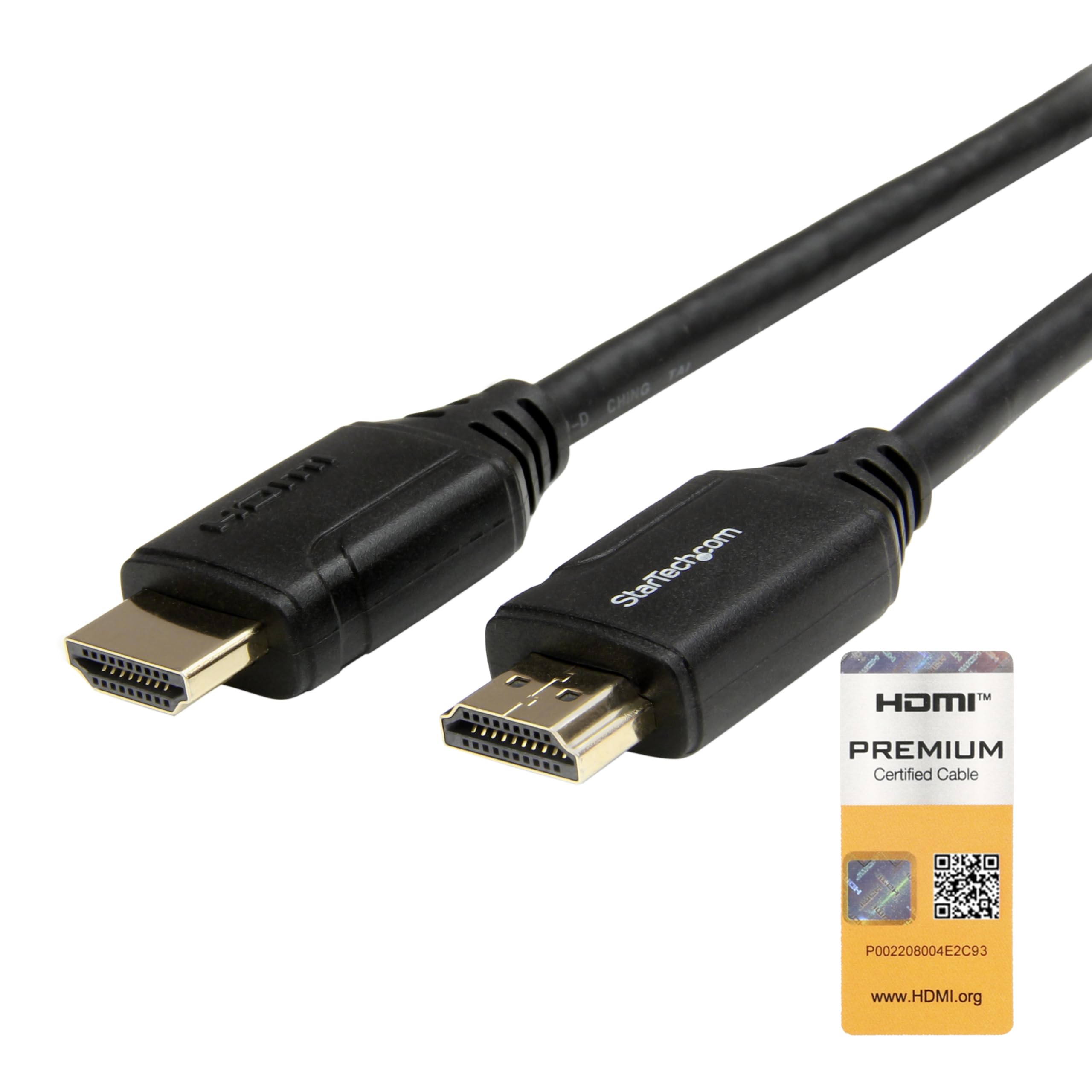 startech-com-c-ble-hdmi-2-0-certifi-50cm-4k-60hz-hdr10-avec-ethernet-noir image 1