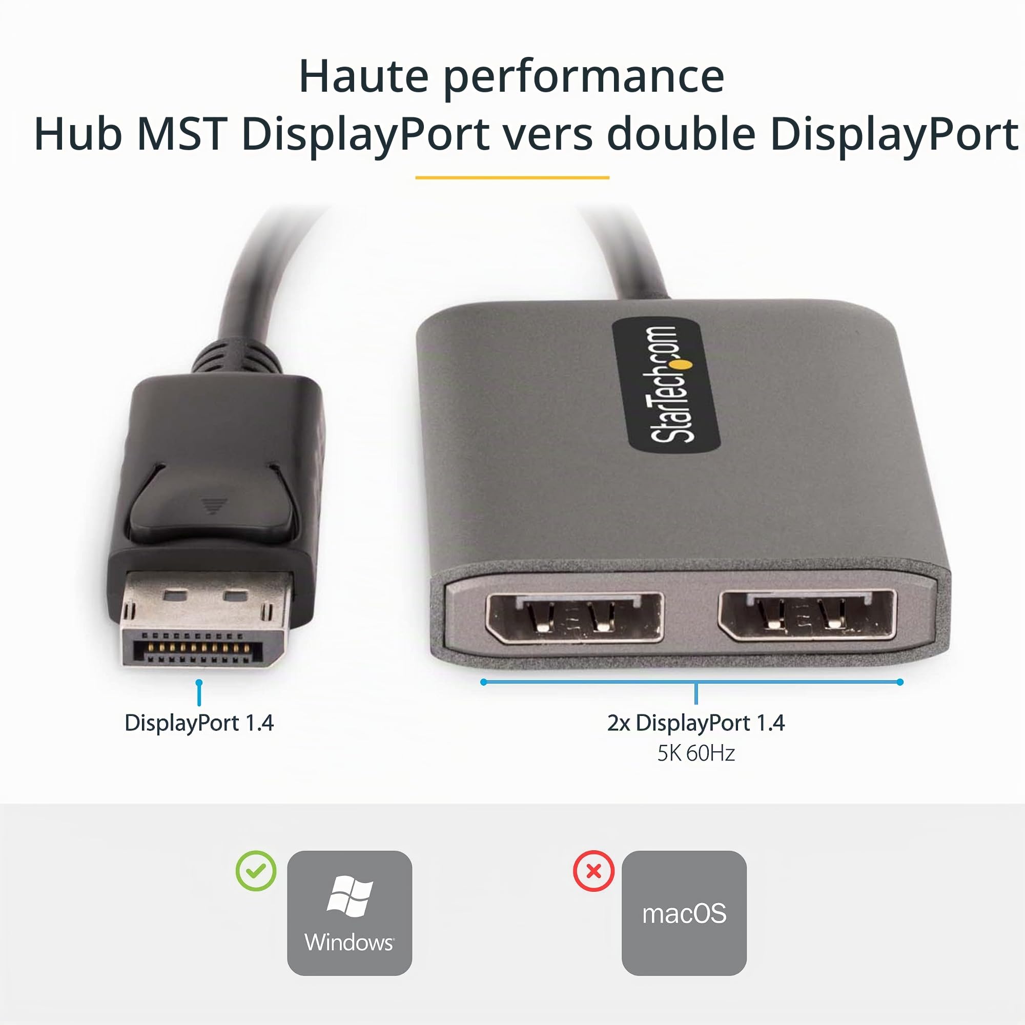 startech-com-hub-mst-displayport-1-4-vers-2x-displayport-double-5k-60hz-windows image 3