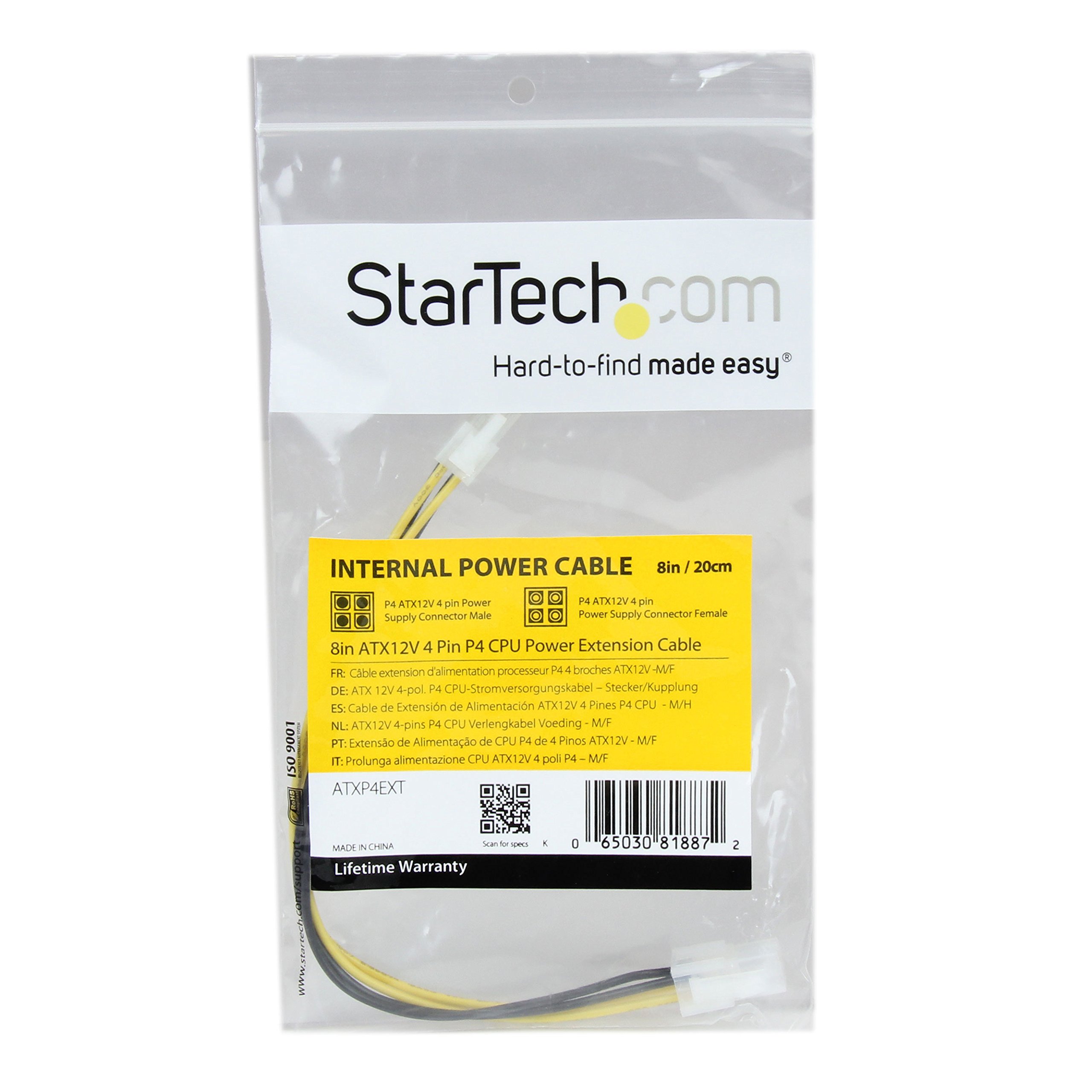 startech-com-atxp4ext-rallonge-d-alimentation-cpu-p4-4-broches-20-cm image 4