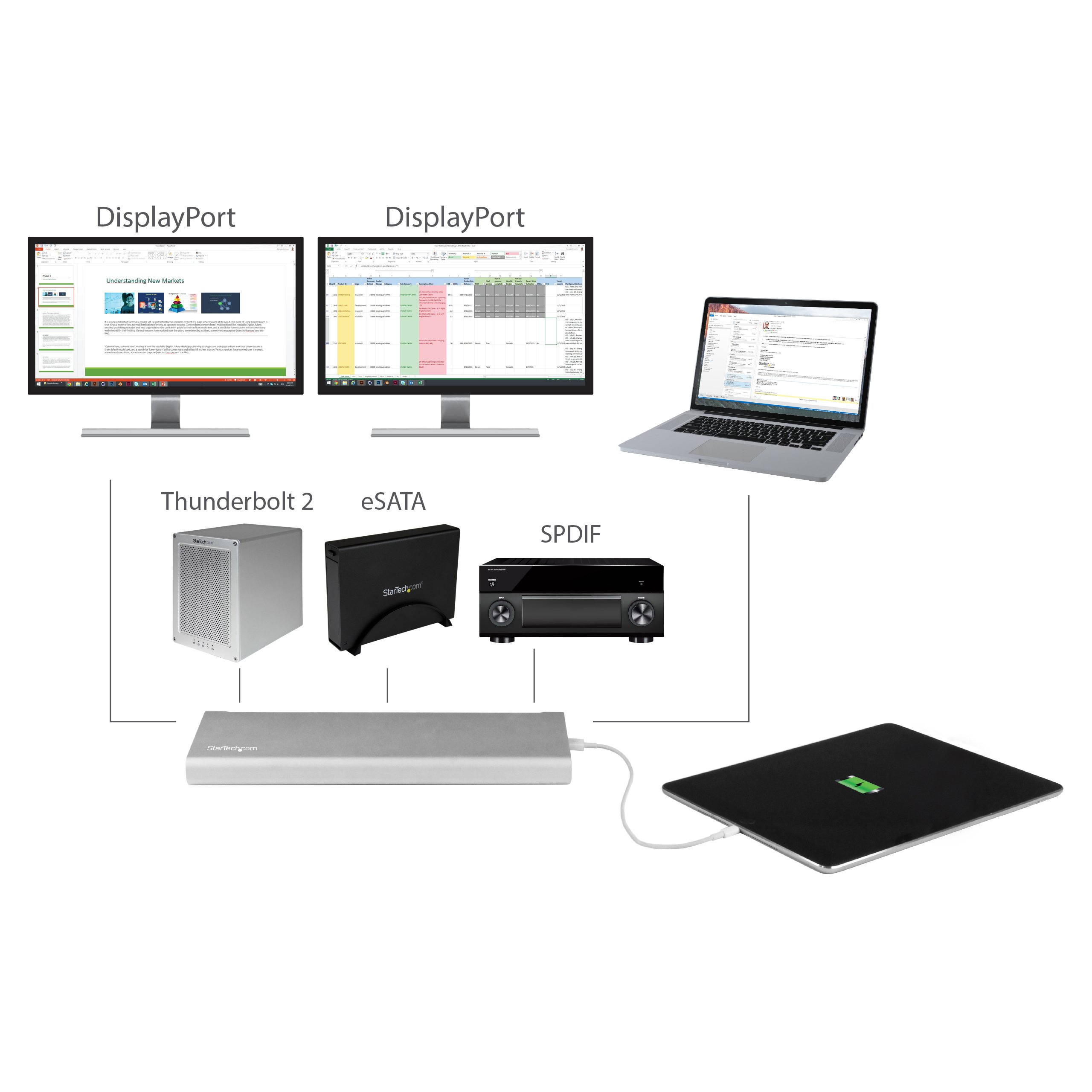 startech-com-station-d-accueil-thunderbolt-2-double-displayport-4k-tb2dock4k2dp image 6