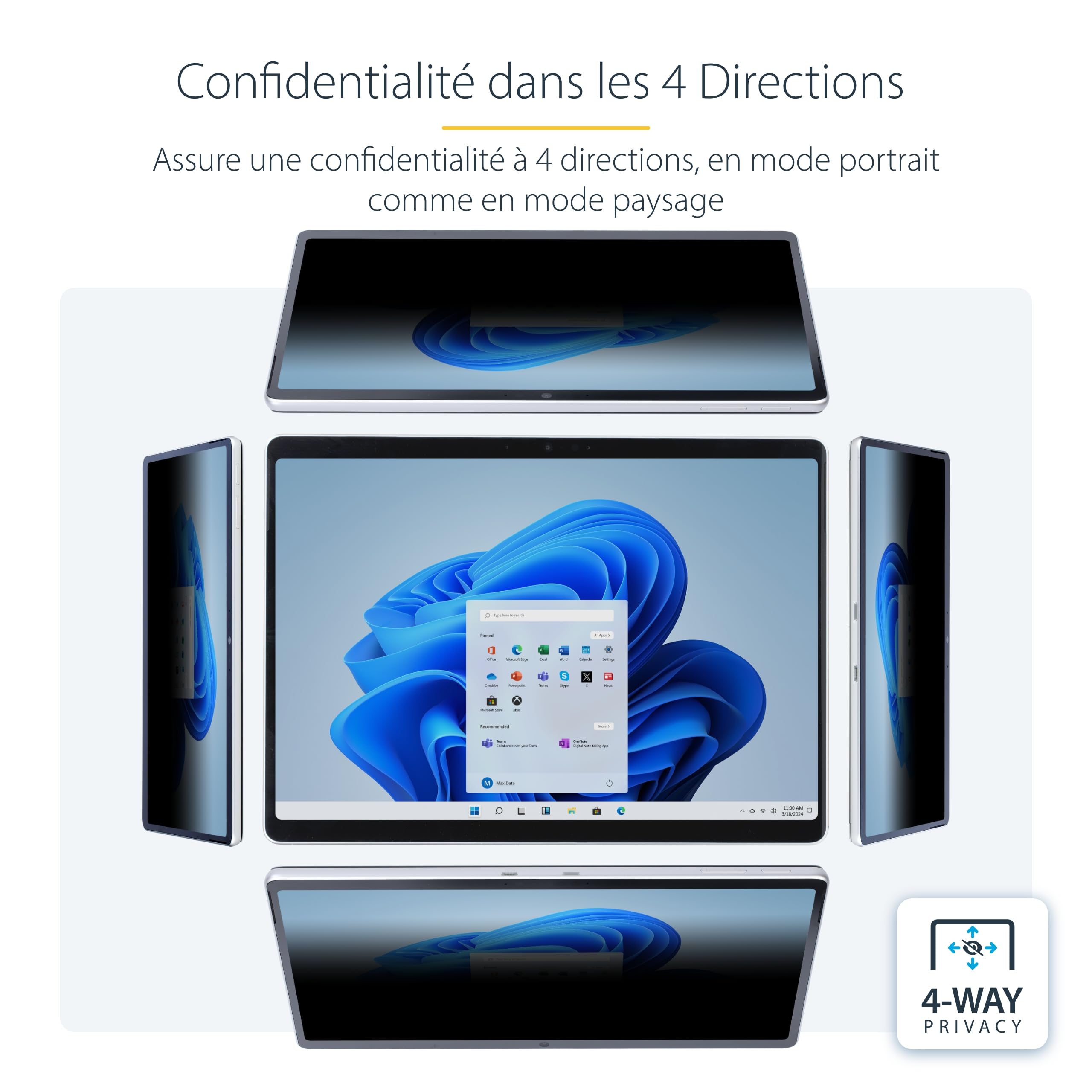 startech-com-filtre-de-confidentialit-4-sens-pour-surface-pro-8-9-x-11-13-mat image 4