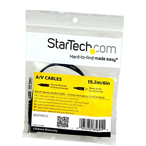 startech-com-mufmrca-c-ble-audio-3-5-mm-femelle-vers-2x-rca-m-le-15-cm image 8