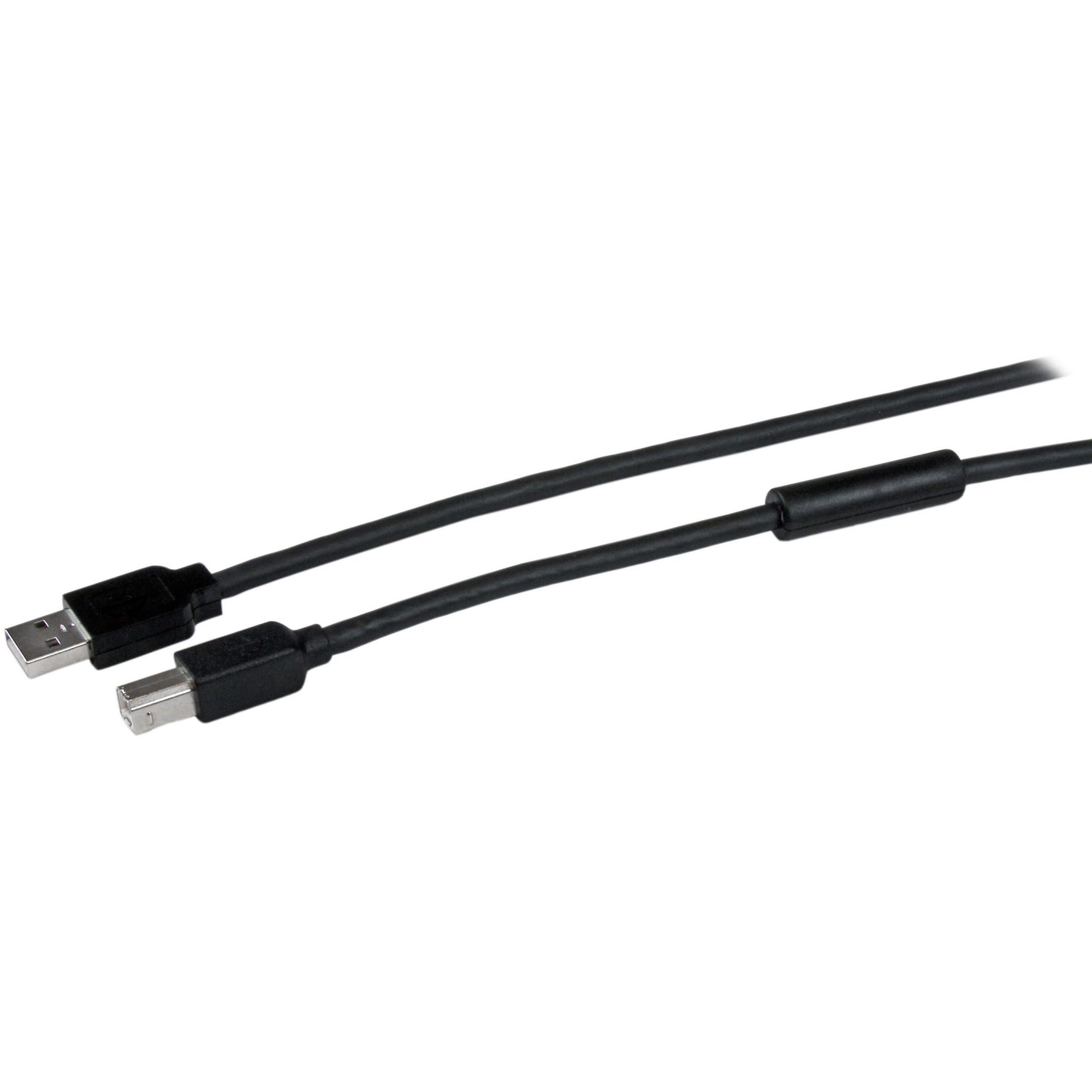 startech-com-usb2hab50ac-c-ble-usb-2-0-actif-15-m-usb-a-vers-usb-b-m-m-noir image 1