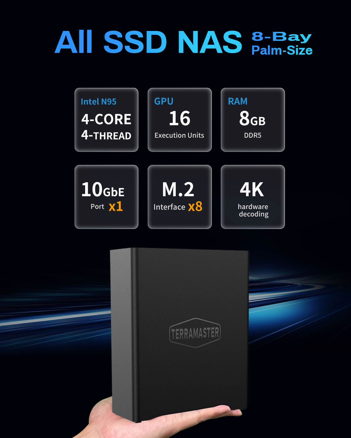 terramaster-f8-ssd-nas-8-baies-tout-flash-intel-n95 image 3