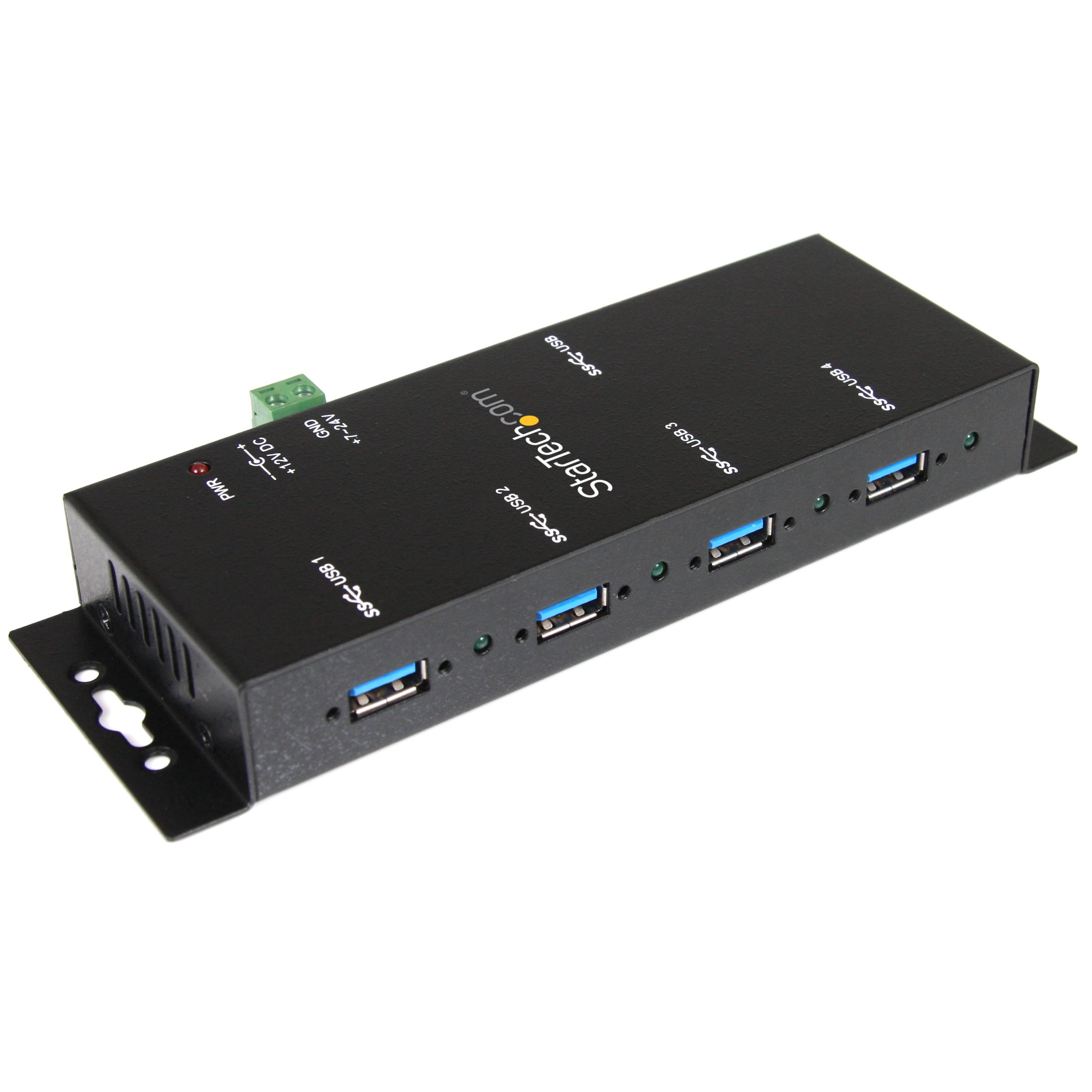 startech-com-st4300usbm-hub-industriel-usb-3-0-4-ports-5-gbps-m-tal-montable image 1