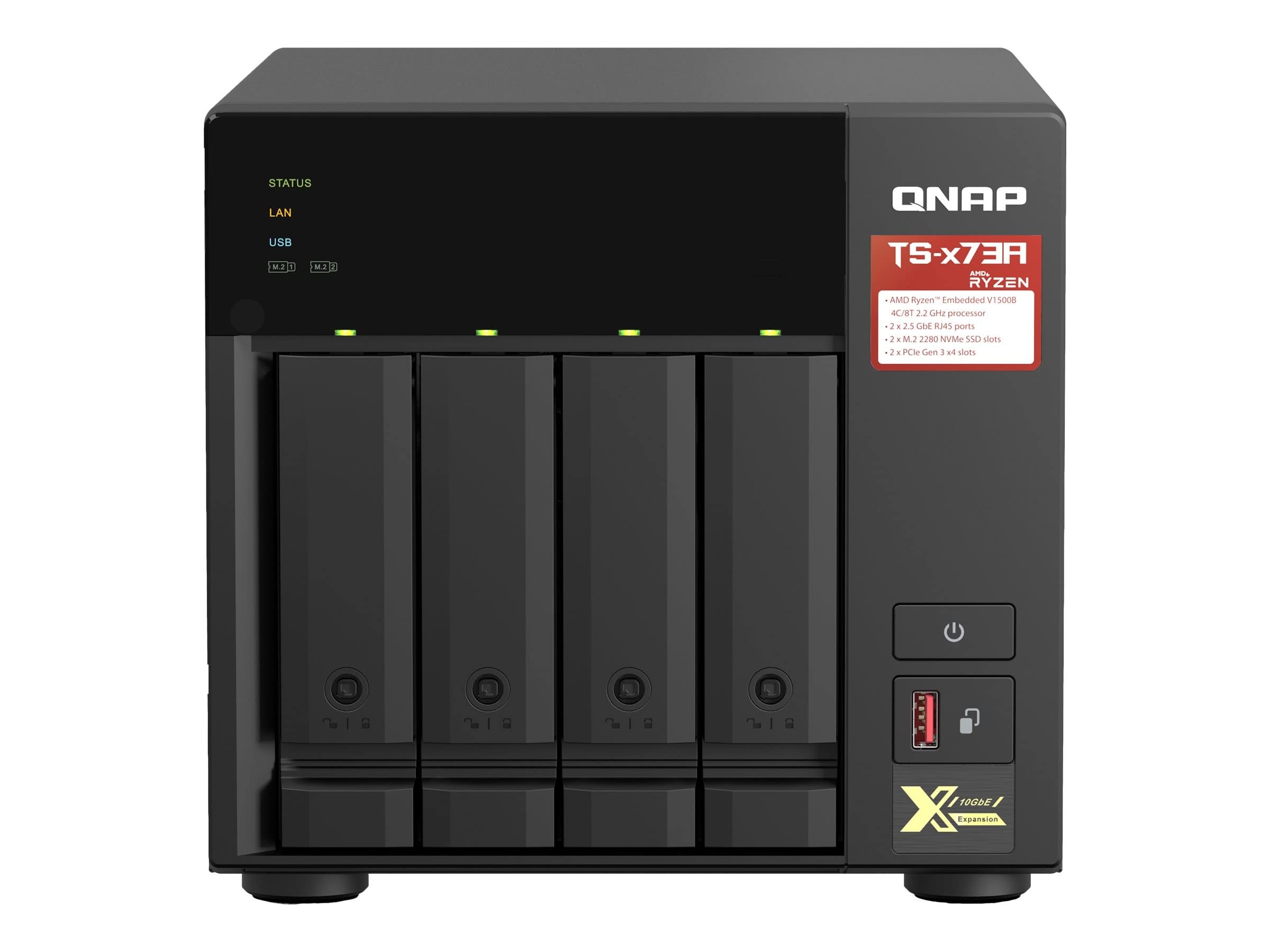 qnap-ts-473a-serveur-nas-tower-4-baies-amd-ryzen-v1500b-noir image 6