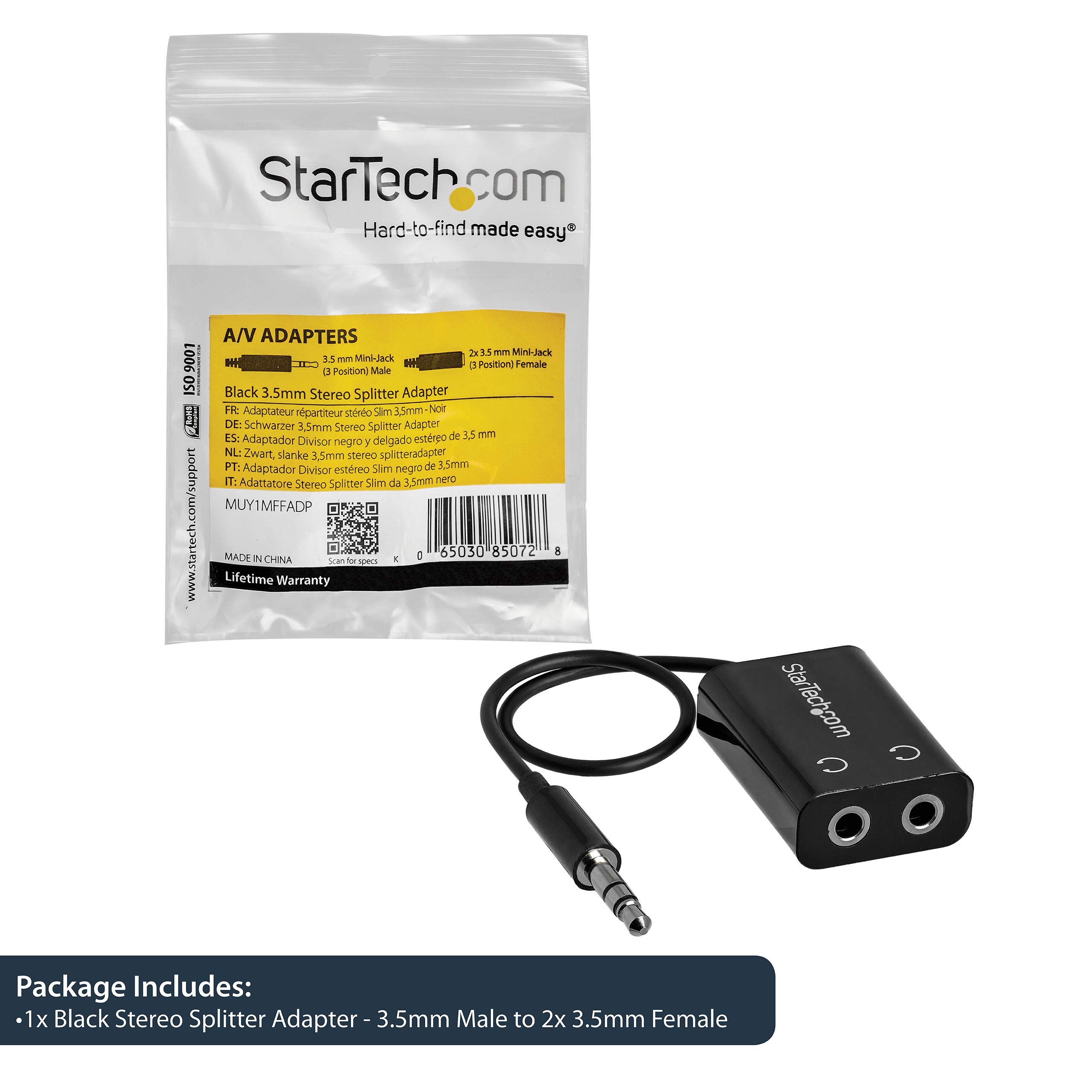 startech-com-muy1mffadp-r-partiteur-audio-slim-3-5-mm-m-le-vers-2x-femelle image 5