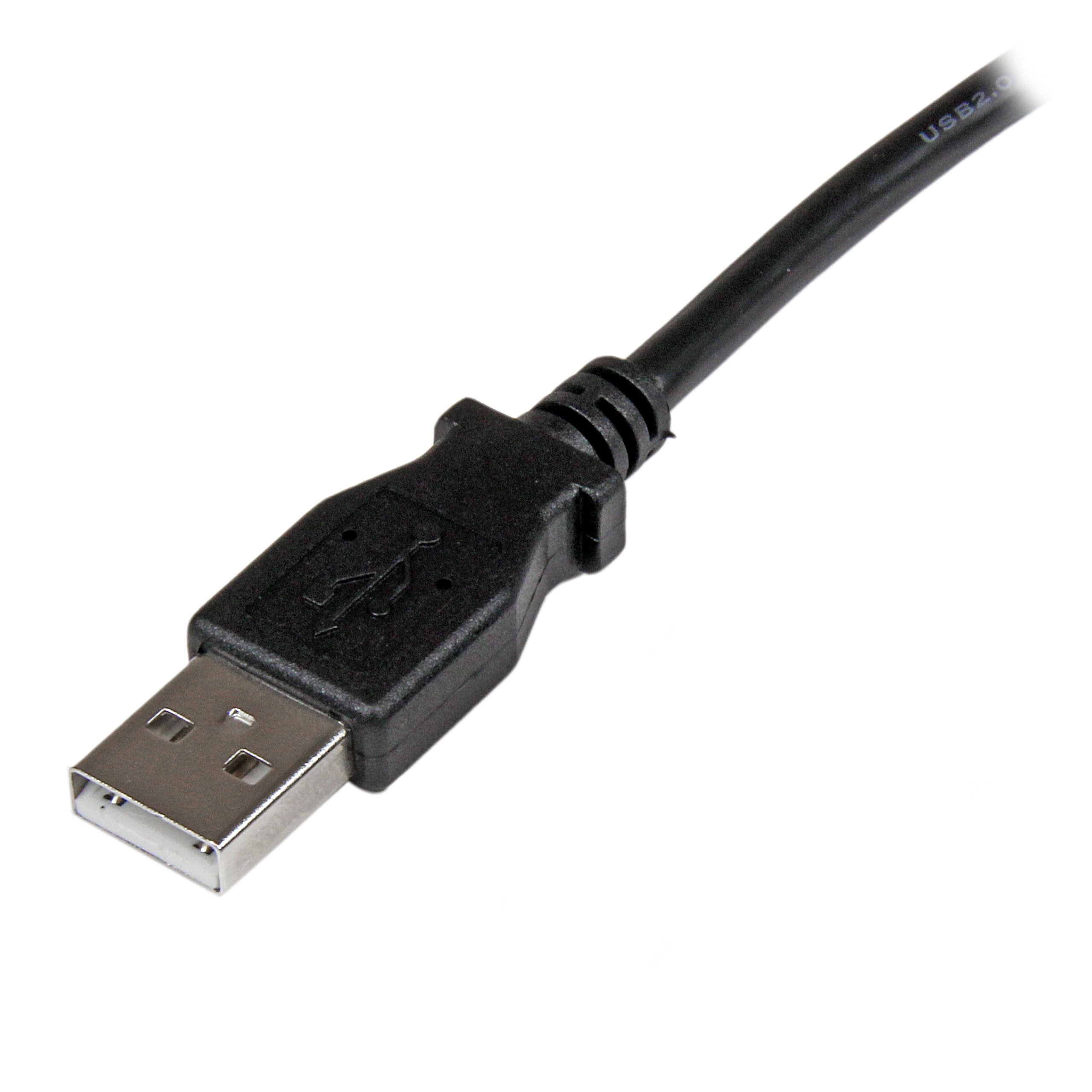 startech-com-c-ble-usb-2-0-usb-a-vers-usb-b-coud-gauche-2m-noir image 2