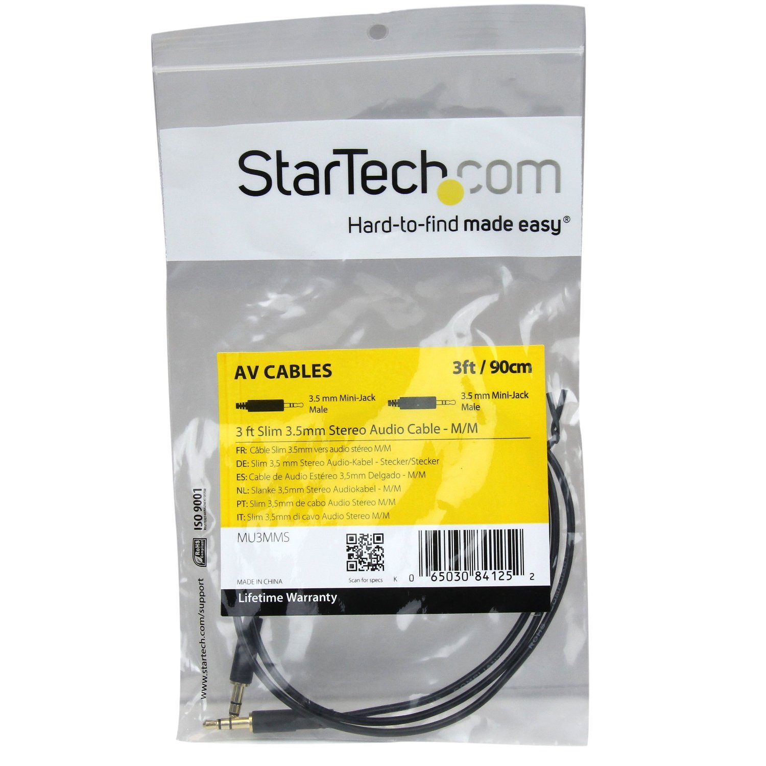startech-com-mu3mms-c-ble-audio-slim-jack-3-5-mm-m-m-91-cm image 2