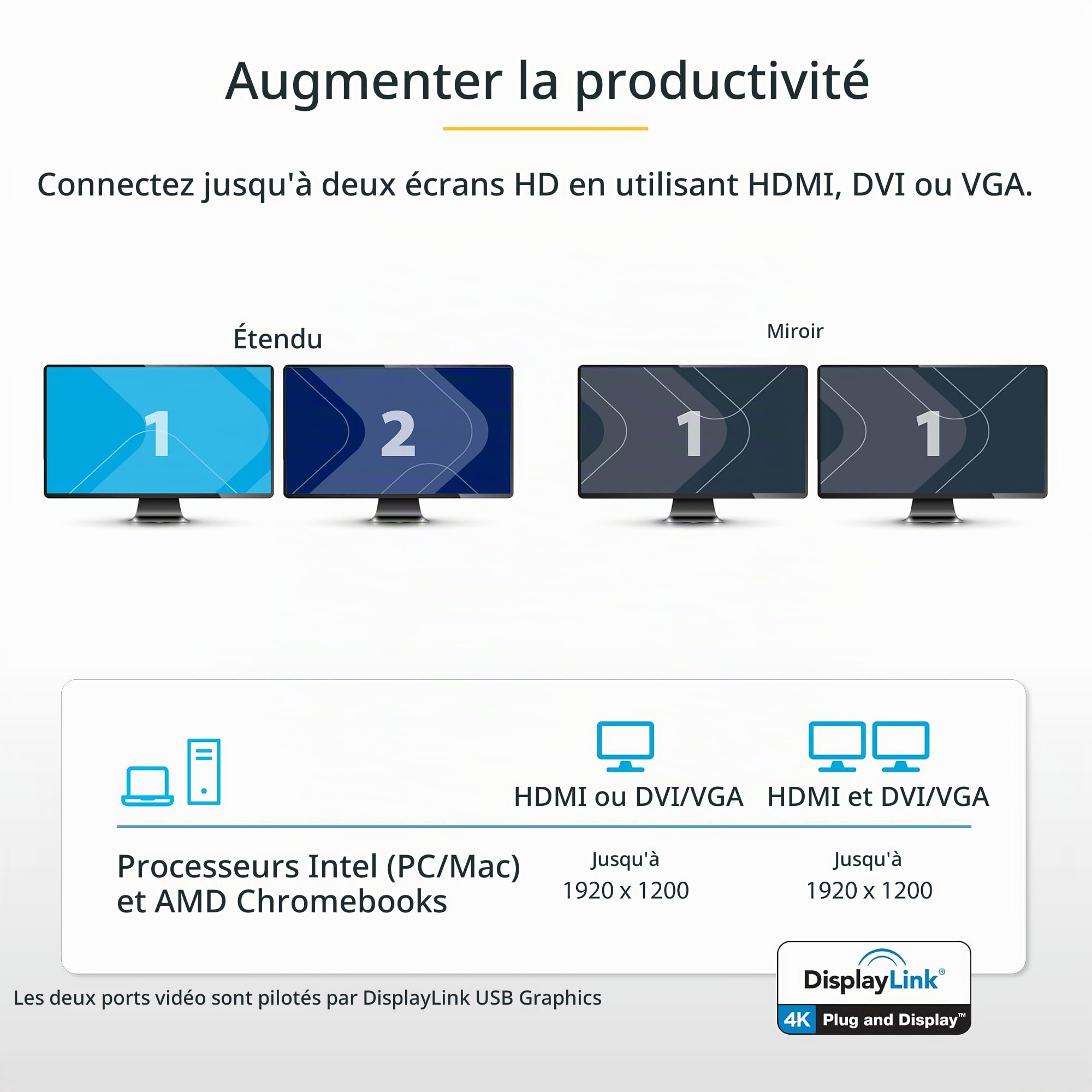 startech-com-dock-usb-a-double-cran-hdmi-dvi-vga-6x-usb-gbe-audio image 5