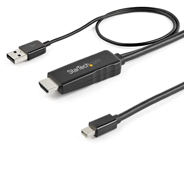 startech-com-c-ble-actif-hdmi-vers-mini-displayport-2m-4k-30hz-aliment-usb image 1