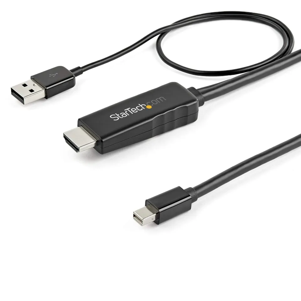 startech-com-c-ble-actif-hdmi-vers-mini-displayport-2m-4k-30hz-aliment-usb image 1