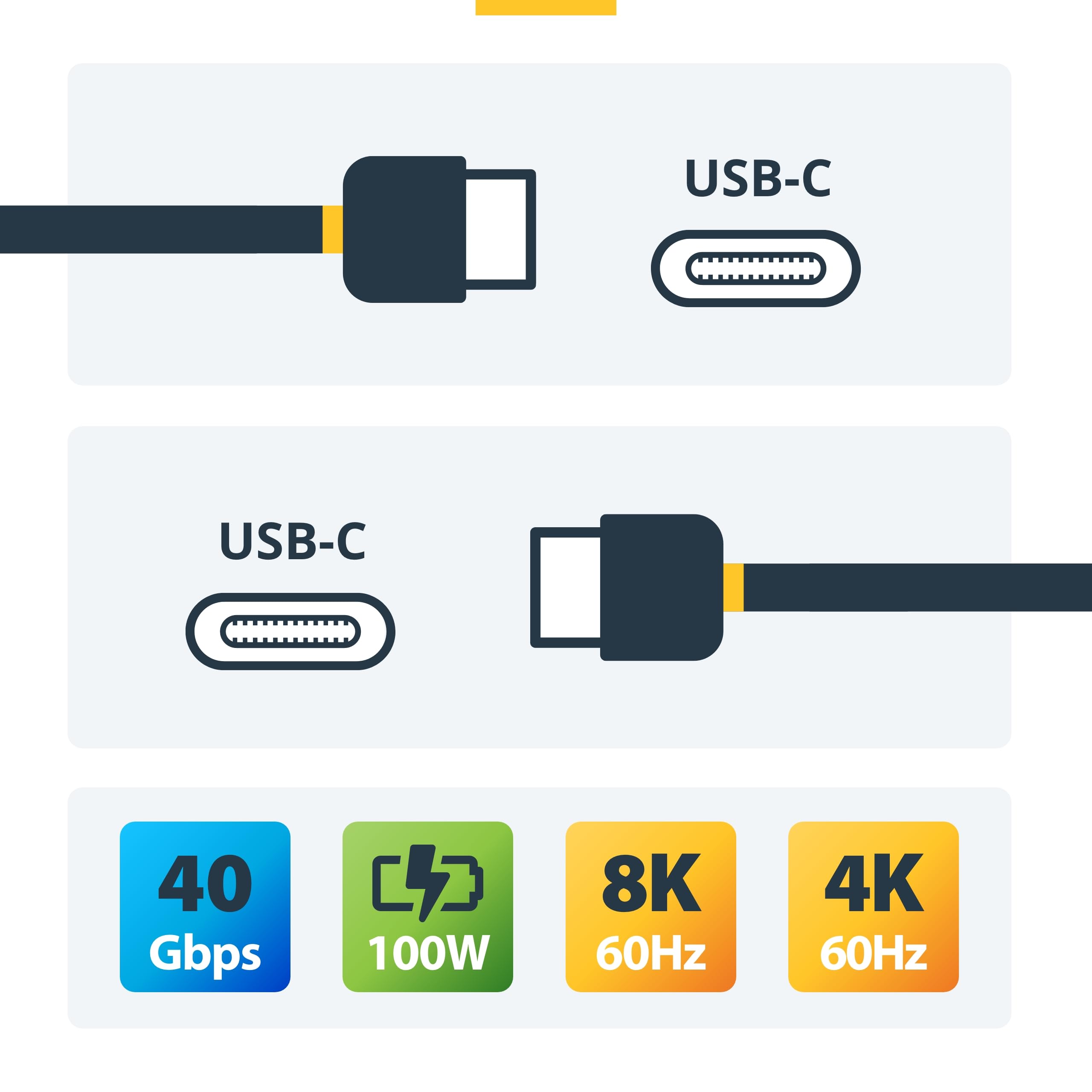 startech-com-c-ble-thunderbolt-4-actif-2-m-usb-c-40-gbps-100w-pd-8k-noir image 2