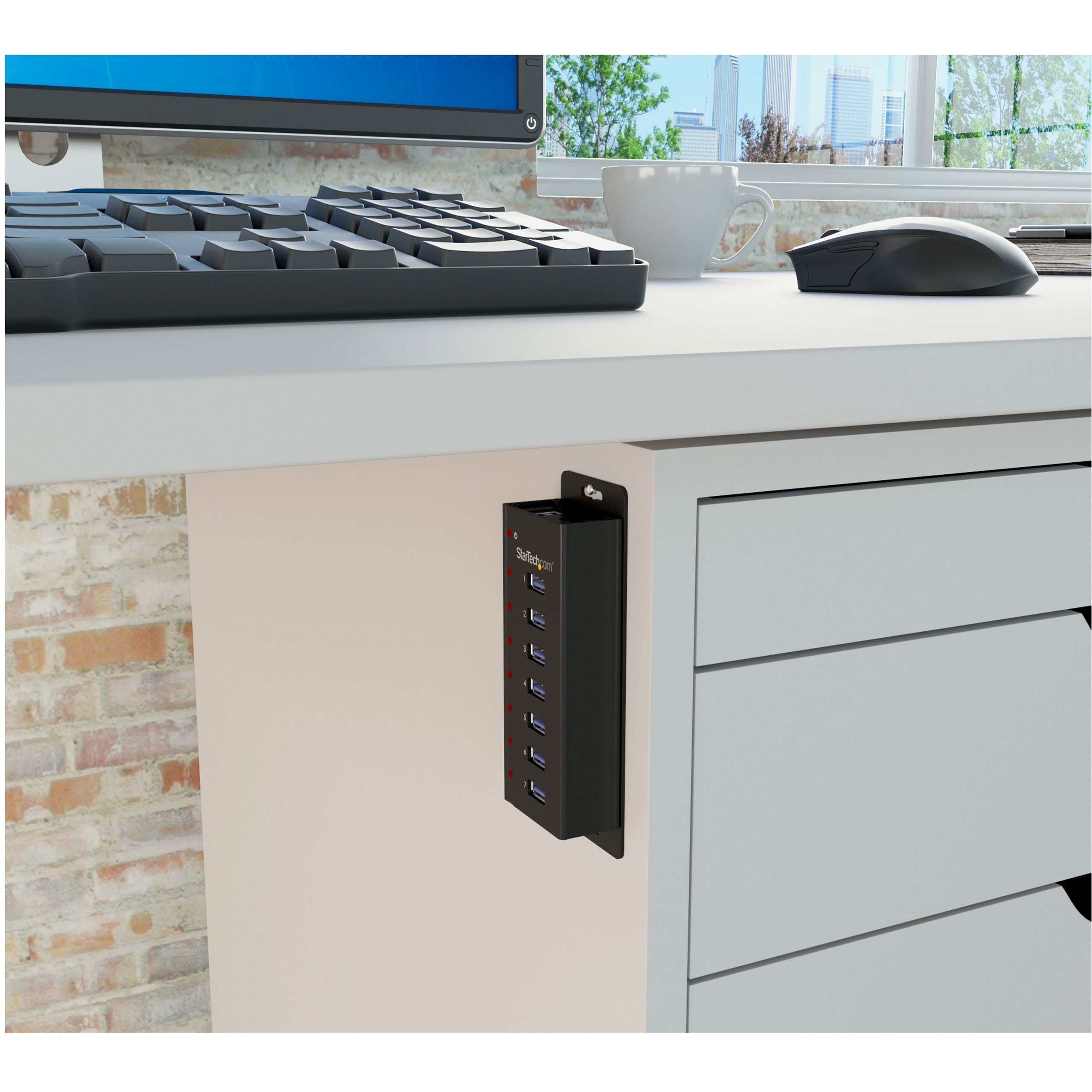startech-com-st7300u3m-hub-usb-3-0-7-ports-5-gbps-m-tal-mural image 3