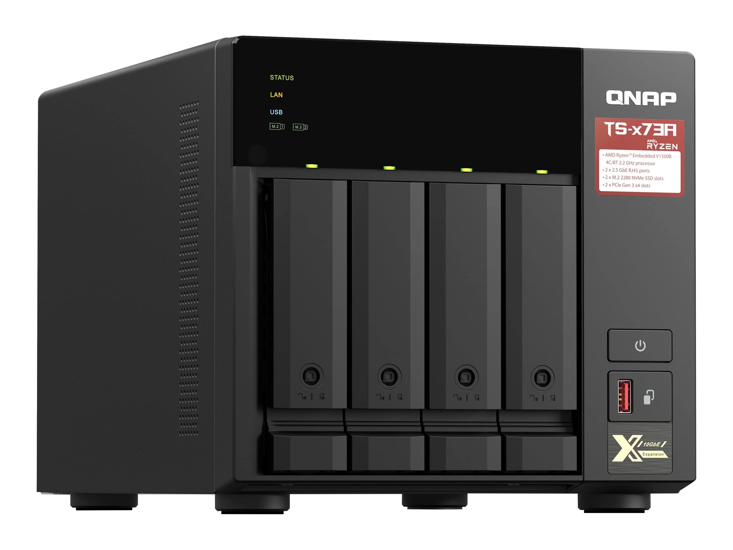 qnap-ts-473a-serveur-nas-tower-4-baies-amd-ryzen-v1500b-noir image 3