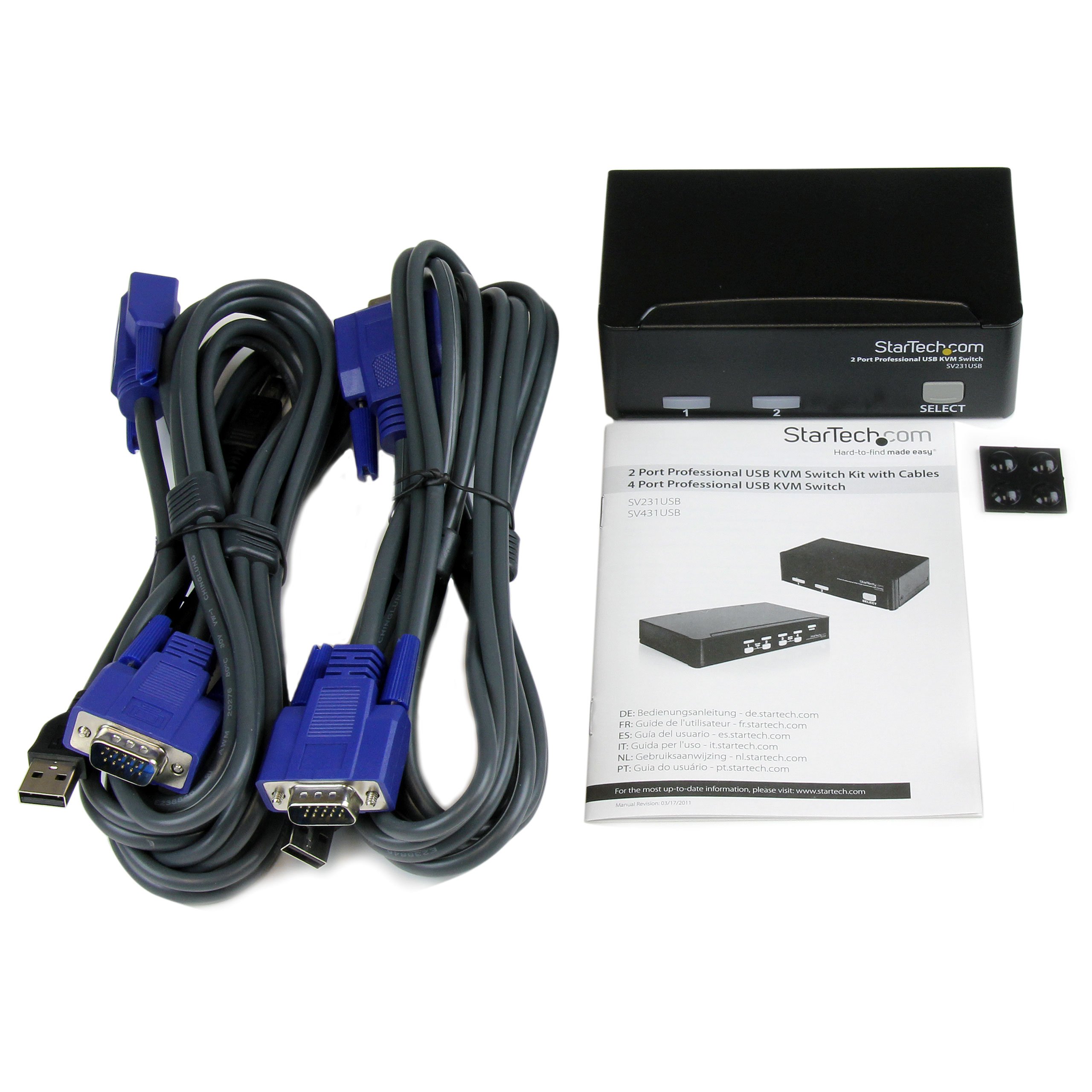 startech-com-sv231usbgb-switch-kvm-usb-vga-2-ports-avec-c-bles image 2