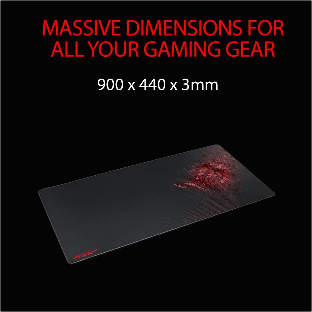 asus-rog-sheath-tapis-de-souris-gaming-xxl-tissu-doux-noir-rouge image 4