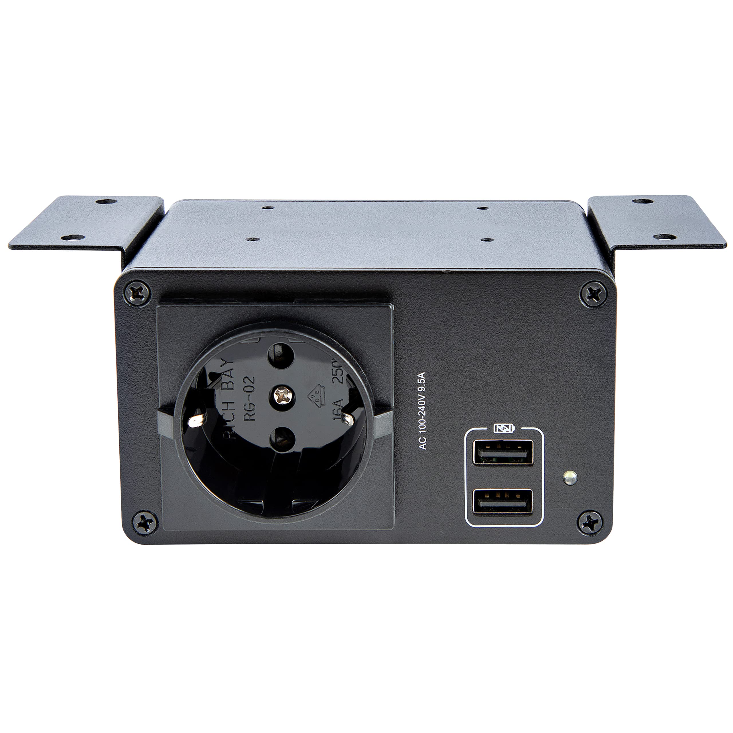 startech-com-module-hub-de-charge-1x-secteur-2x-usb-a-montage-table image 3
