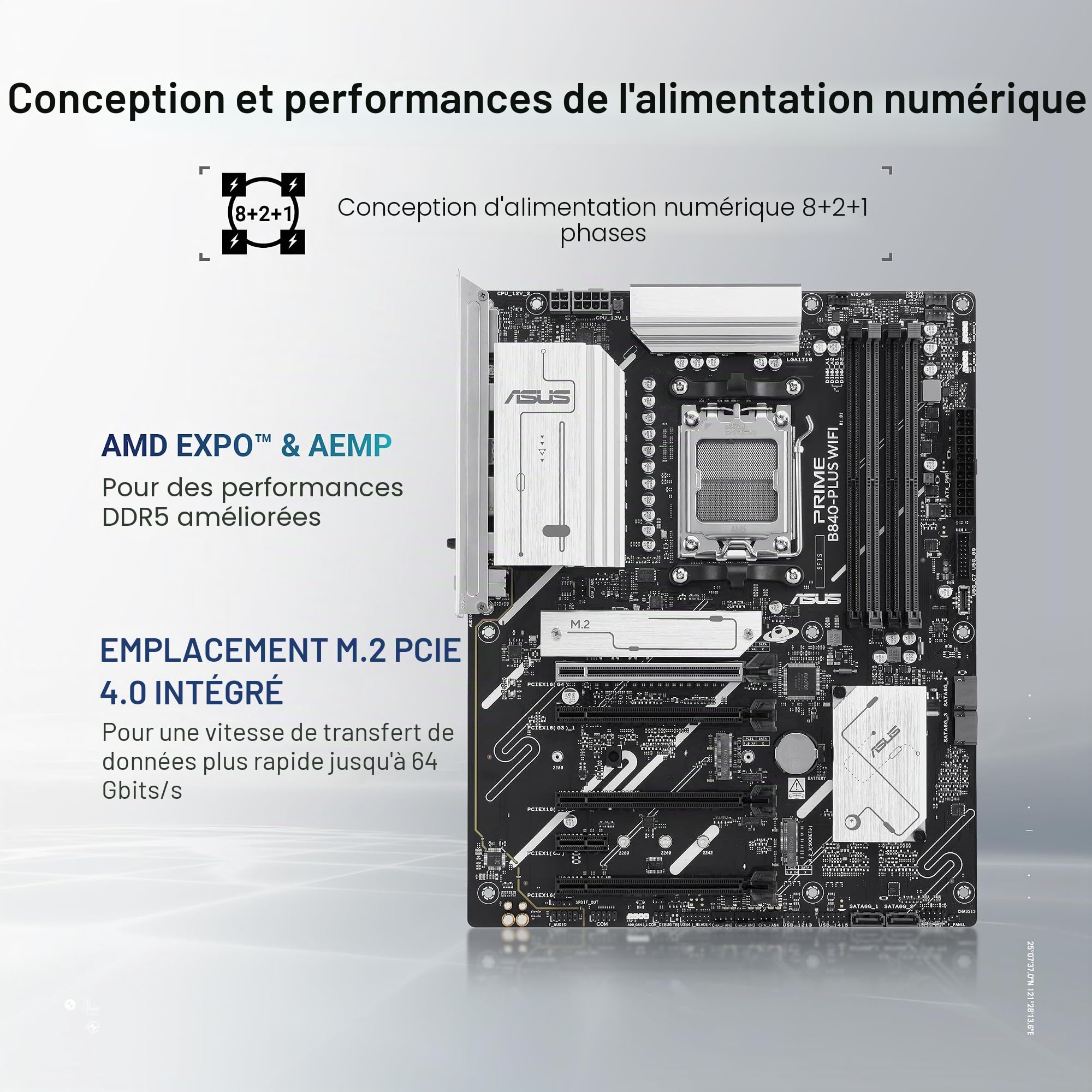 asus-prime-b840-plus-wifi-carte-m-re-atx-am5-ddr5-wi-fi-6e-2-5gbe image 3