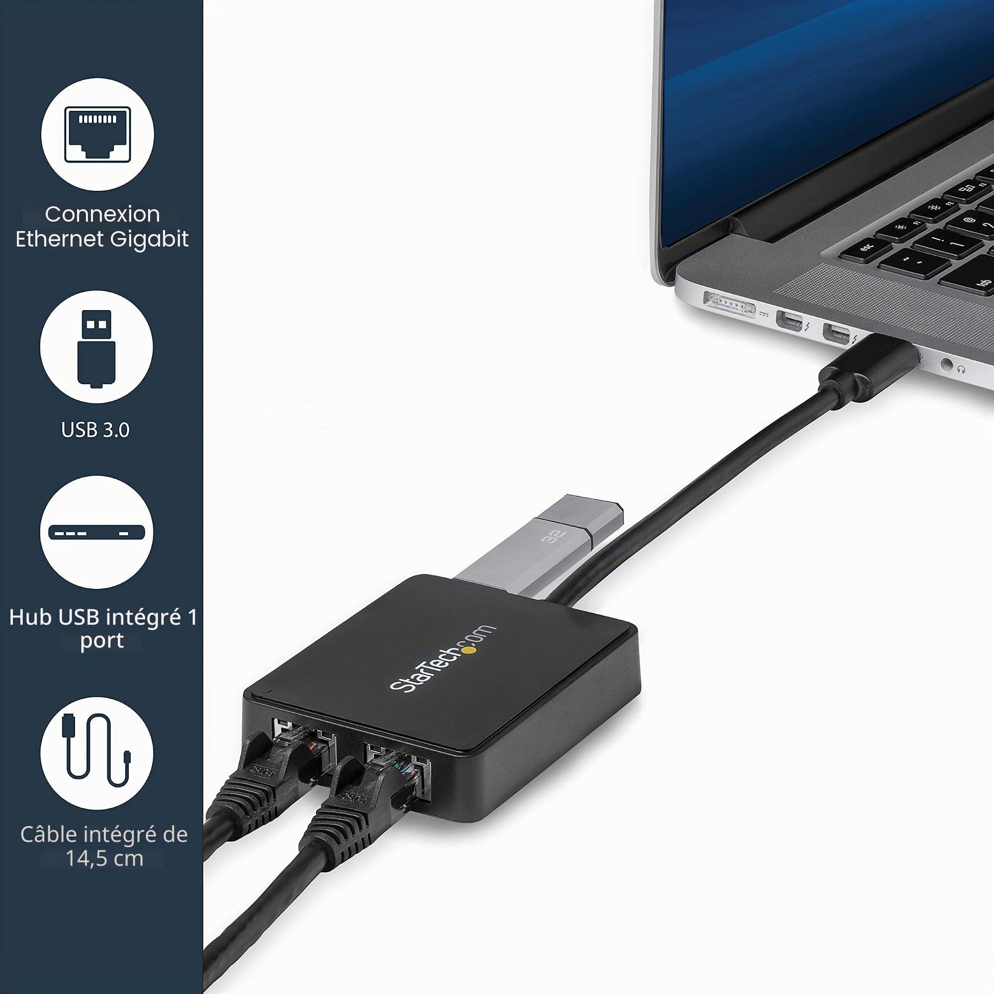 startech-com-usb32000spt-adaptateur-usb-3-0-vers-double-gigabit-ethernet-usb-don image 2