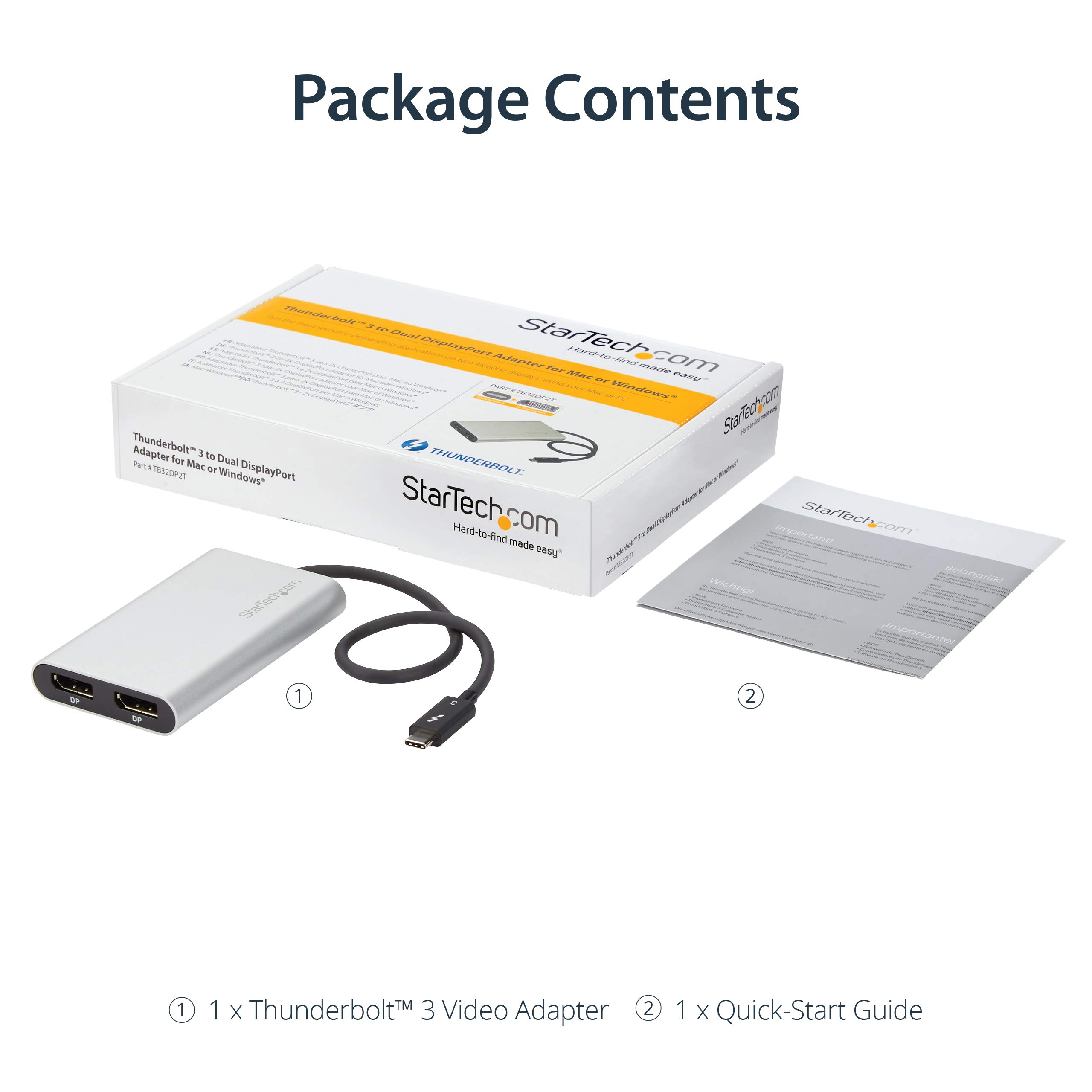 startech-com-adaptateur-thunderbolt-3-vers-double-displayport-4k-60hz-5k-tb32dp2 image 6