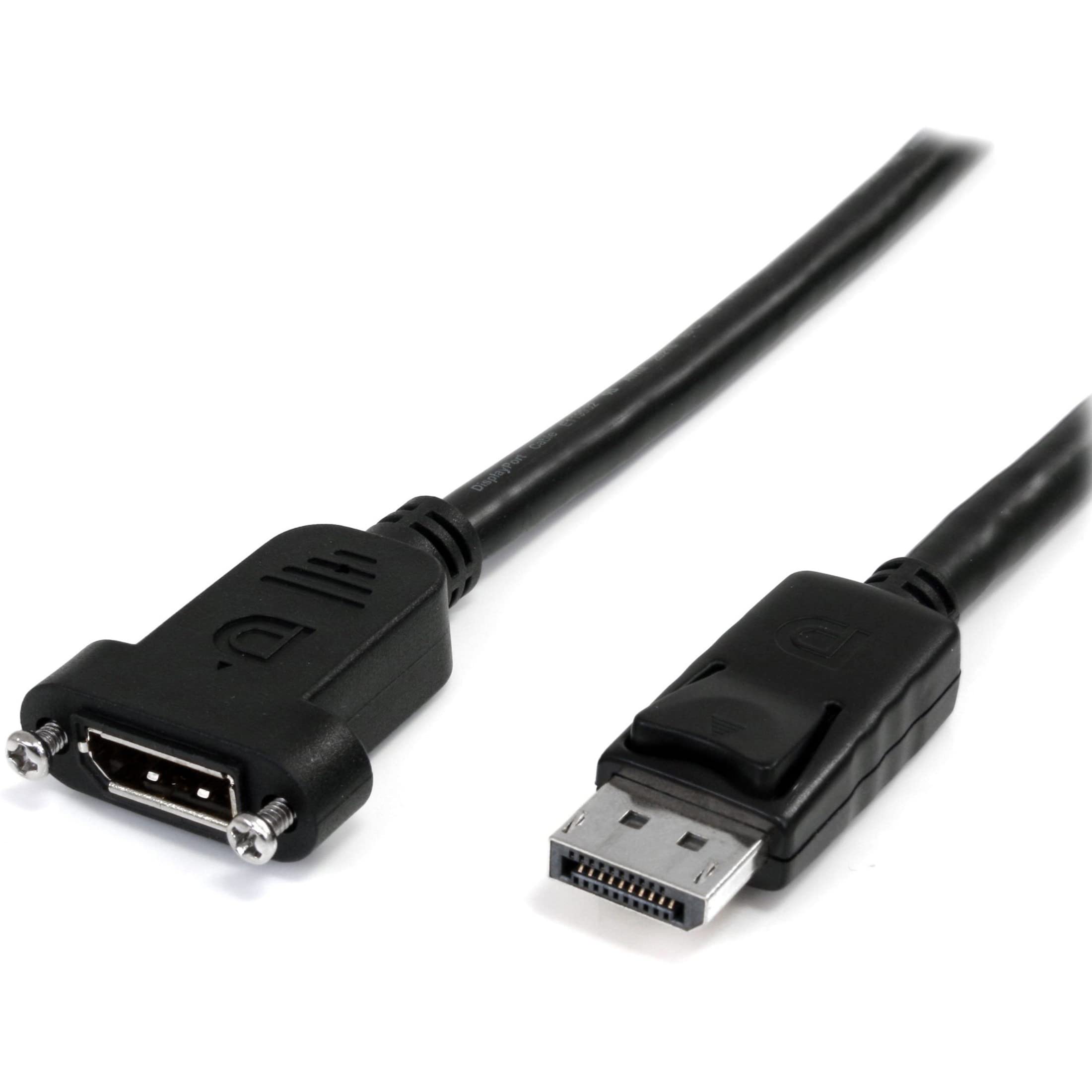 startech-com-c-ble-displayport-montage-sur-panneau-1-m-4k-m-f-blanc image 1