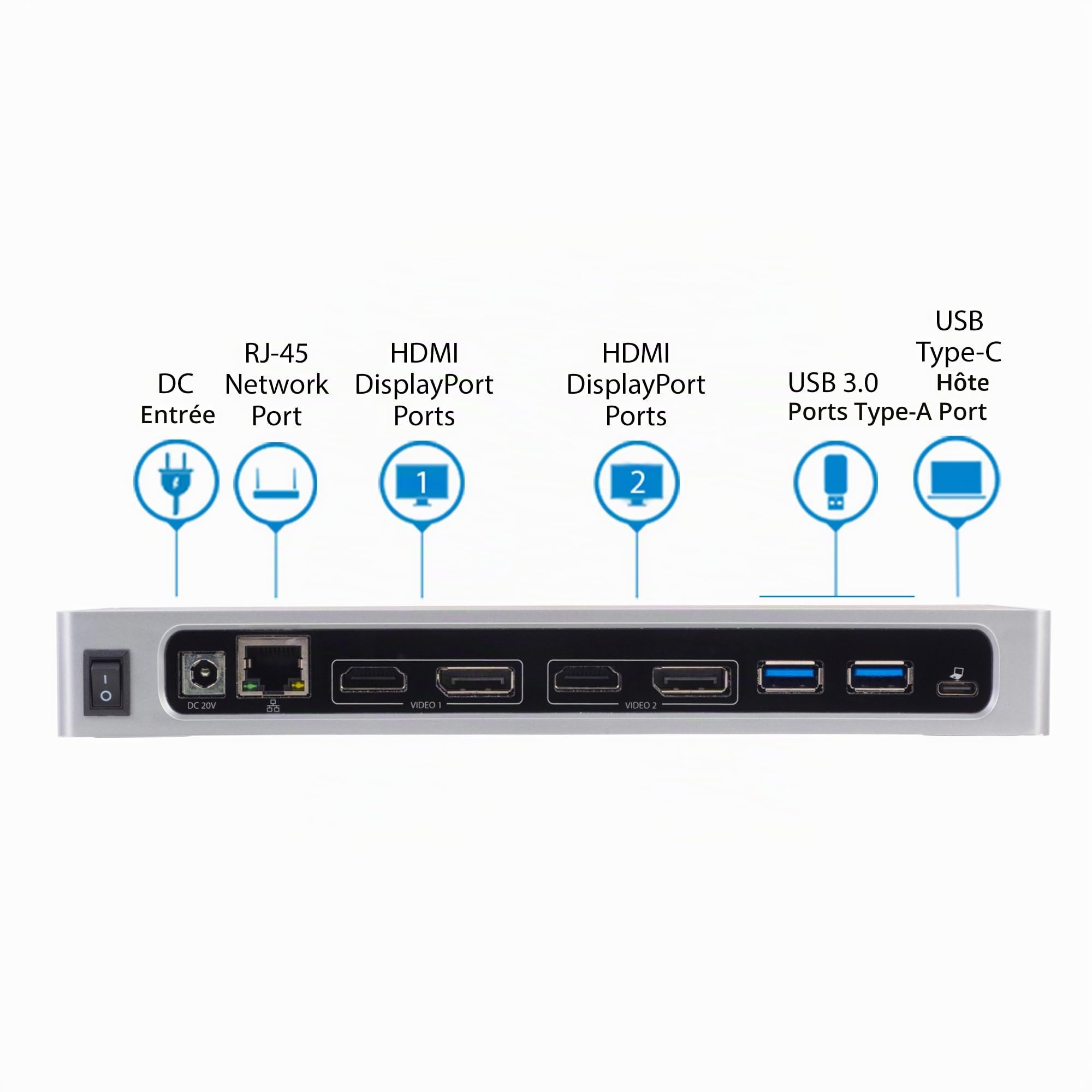 startech-com-station-d-accueil-hybride-usb-c-usb-a-double-4k-60hz-dp-hdmi image 6