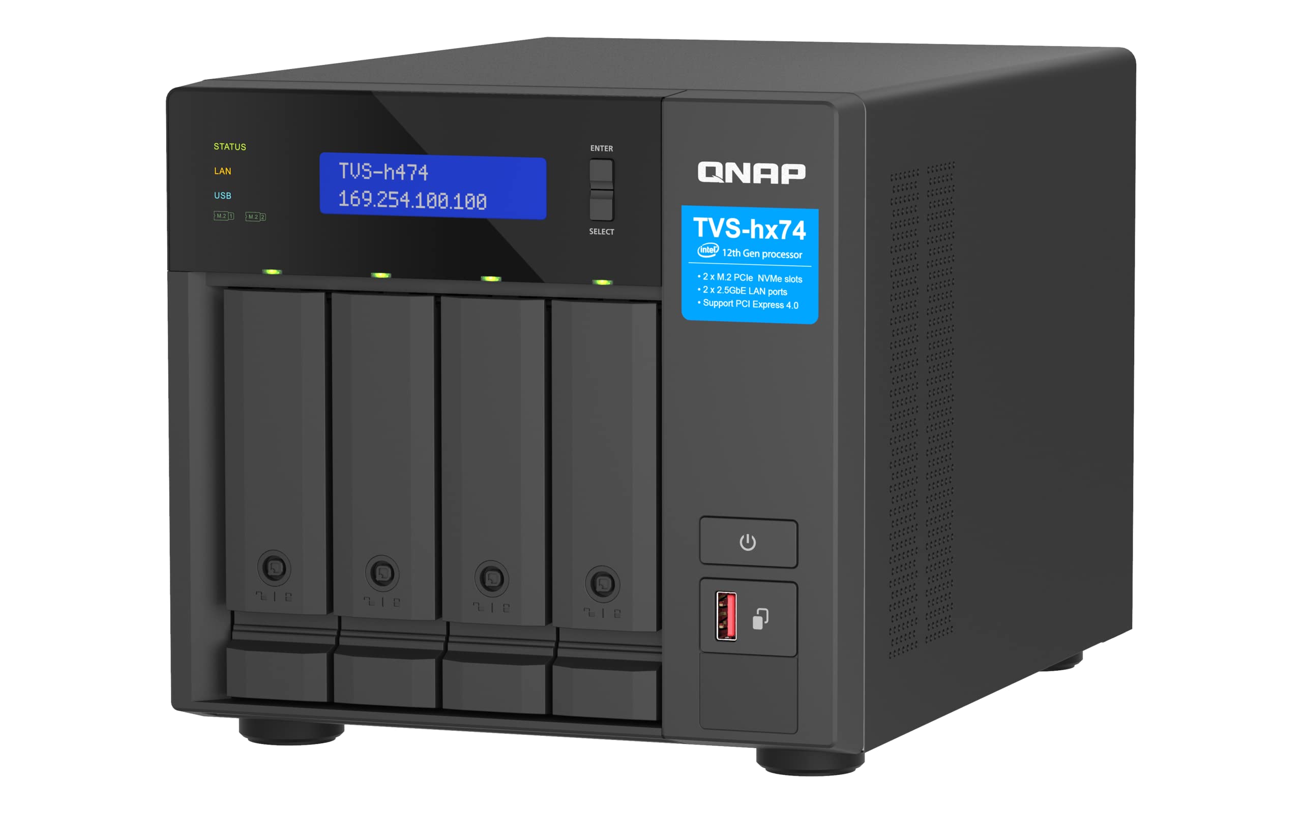 qnap-tvs-h474-pt-8g-serveur-nas-tour-4-baies-intel-pentium-gold-g7400 image 4