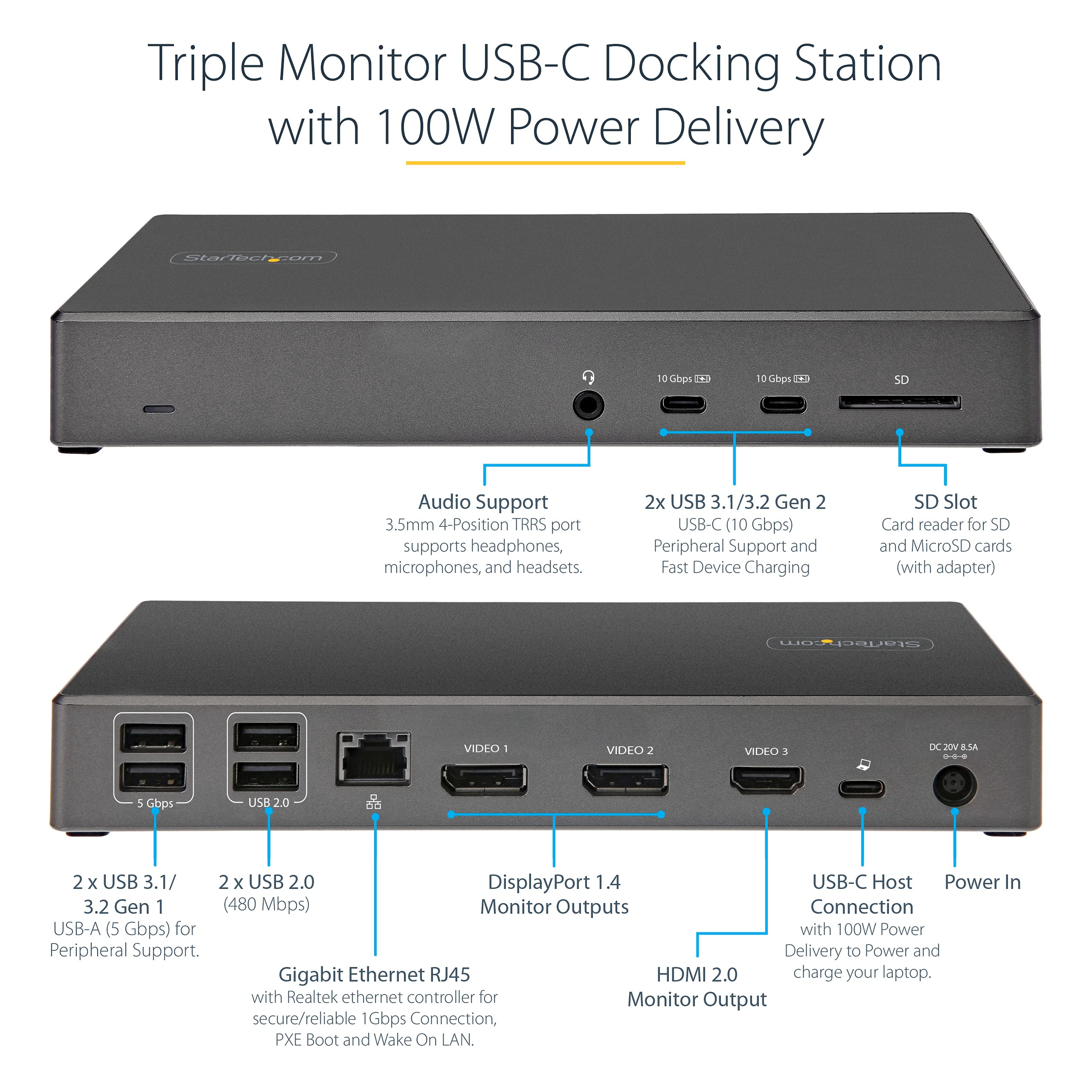 startech-com-dock-usb-c-triple-4k-100w-dp-1-4-dsc-windows-chrome image 2