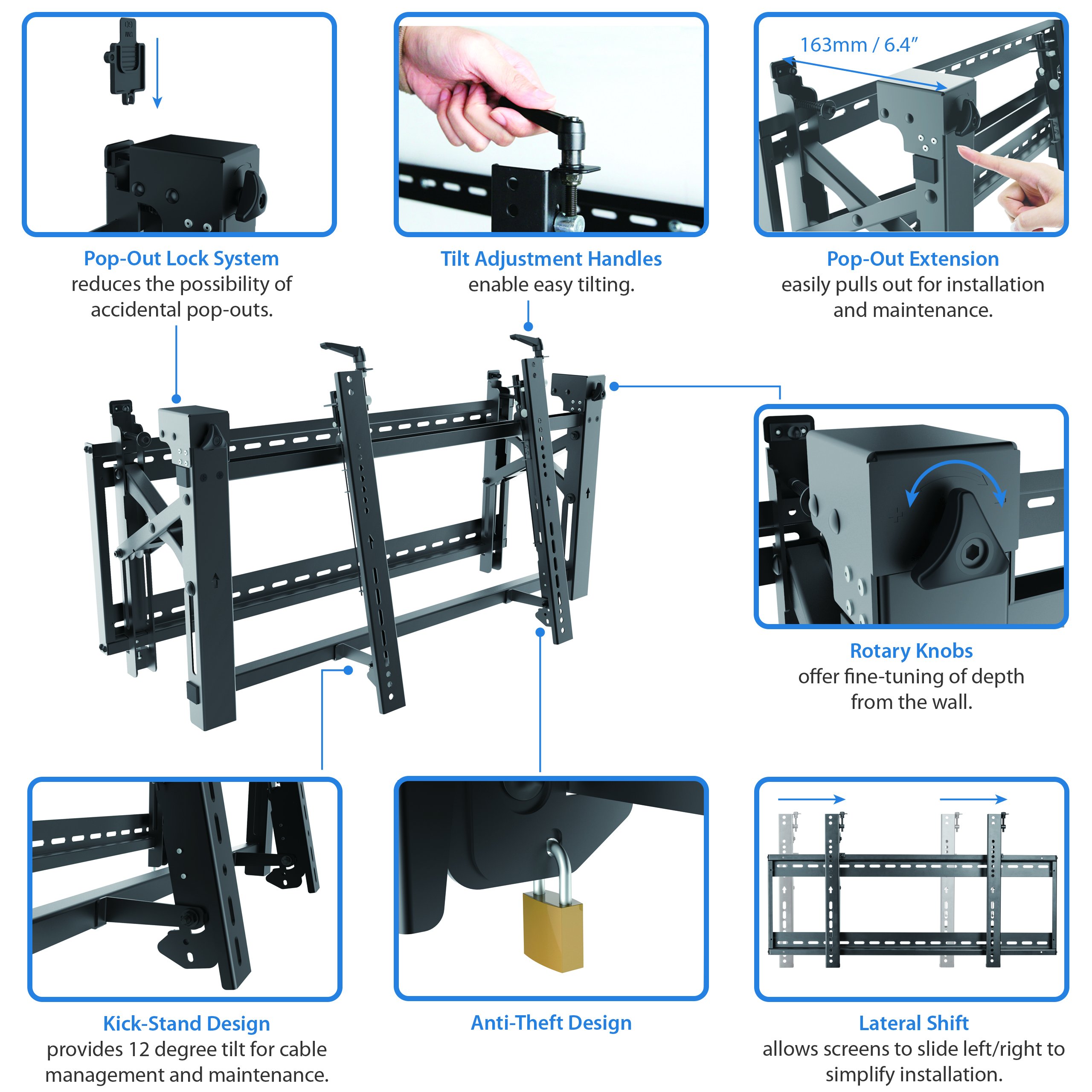 startech-com-vidwallmnt-support-mural-acier-pour-cran-45-70-pouces-antivol-70-kg image 6