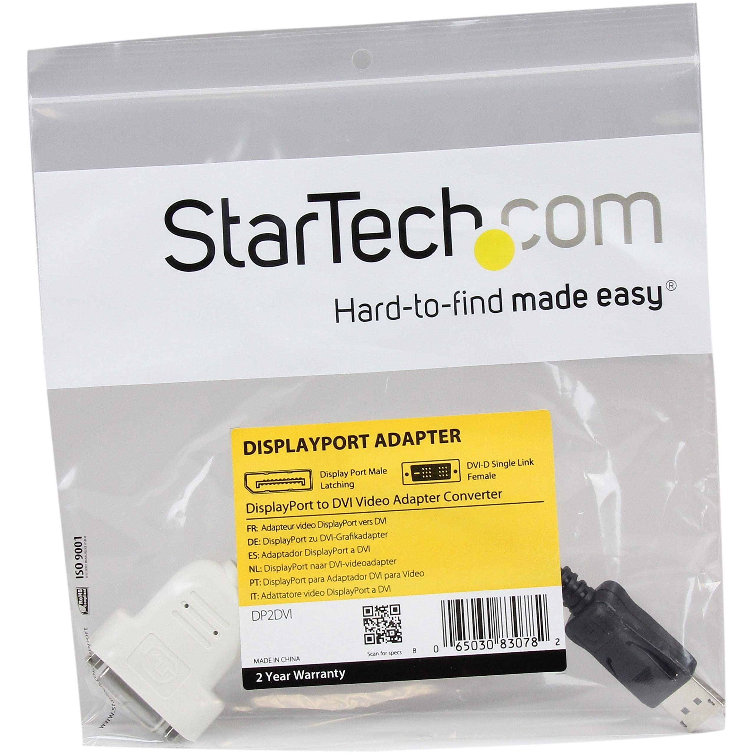 startech-com-dp2dvi-adaptateur-displayport-vers-dvi-d-1920x1200-passif image 3