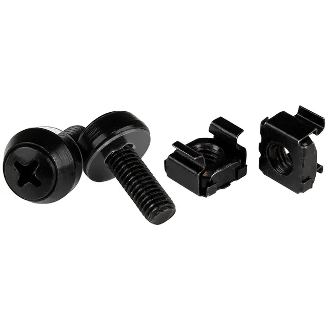 startech-com-kit-50-vis-m6-12mm-et-crous-cage-trou-carr-noir-outil image 1