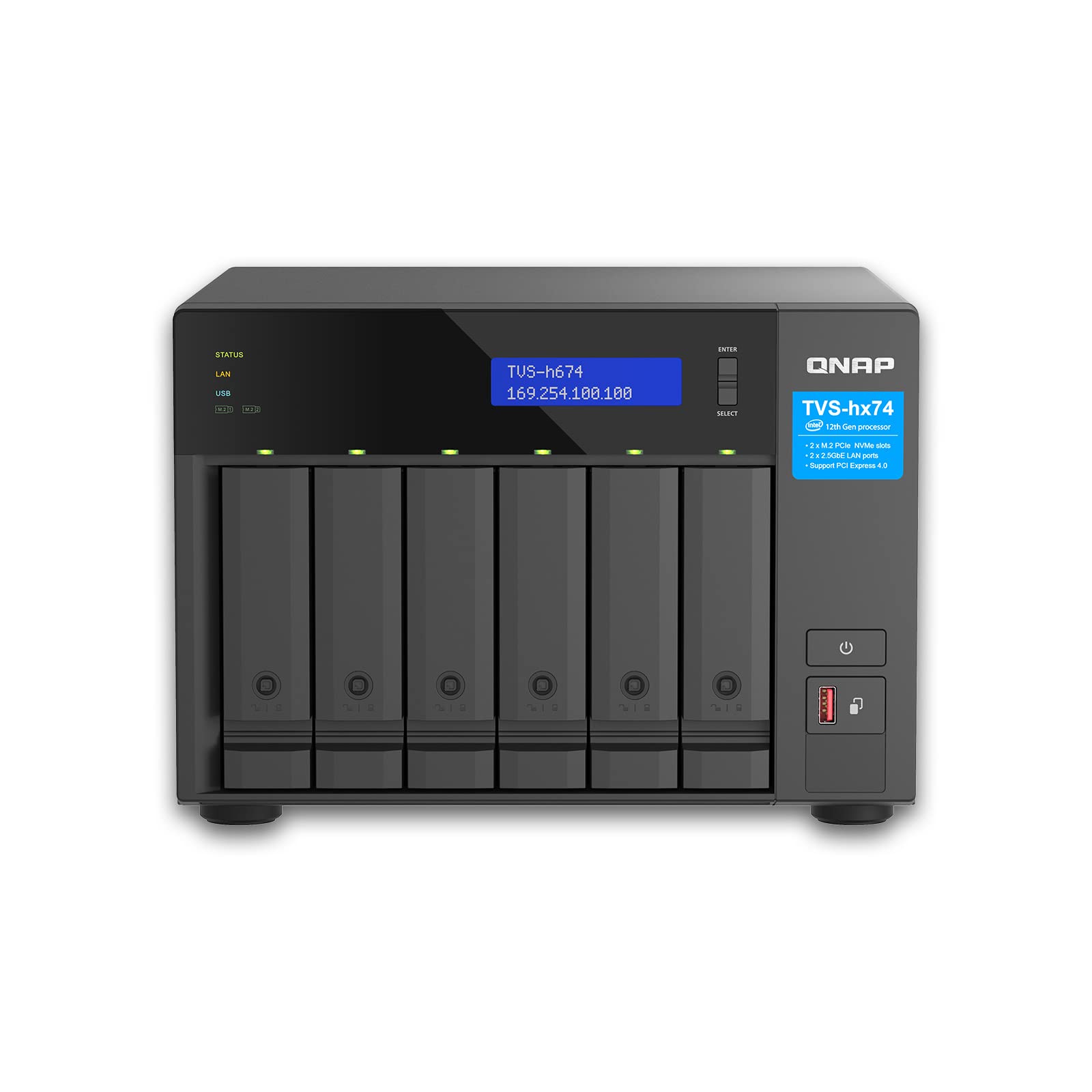 qnap-tvs-h674-i5-32g-nas-6-baies-haute-performance-intel-core-i5-12400-32go-2x-m image 2