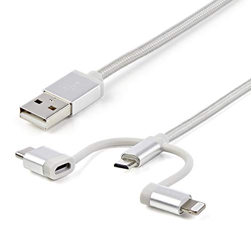 startech-com-ltcub1mgr-c-ble-3-en-1-usb-a-vers-lightning-usb-c-micro-usb-1m-arge image 2