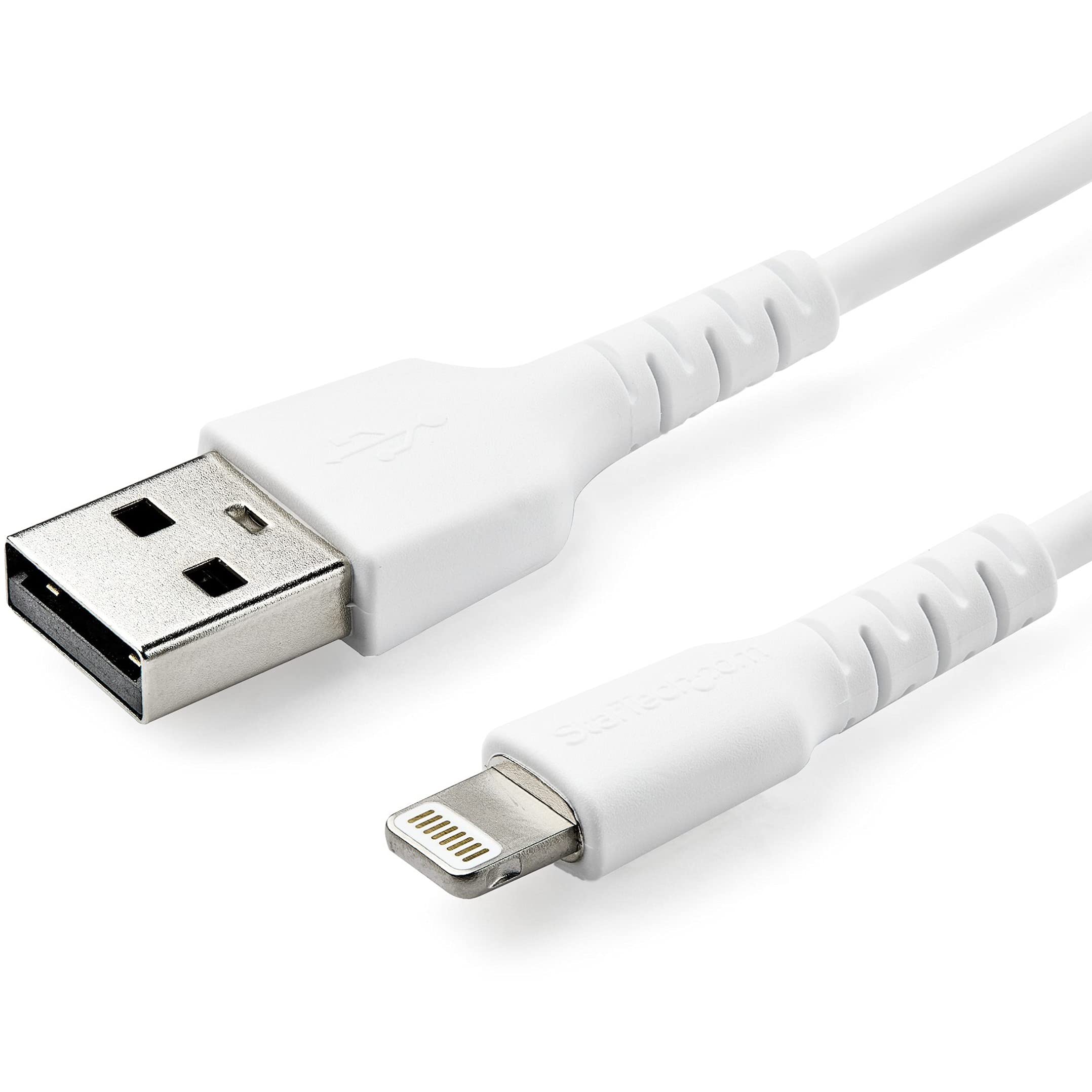 startech-com-rusbltmm1m-c-ble-robuste-usb-a-vers-lightning-1m-blanc-mfi image 1
