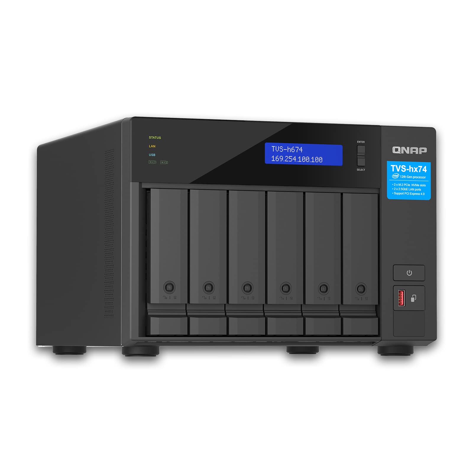 qnap-tvs-h674-i5-32g-nas-6-baies-haute-performance-intel-core-i5-12400-32go-2x-m image 1