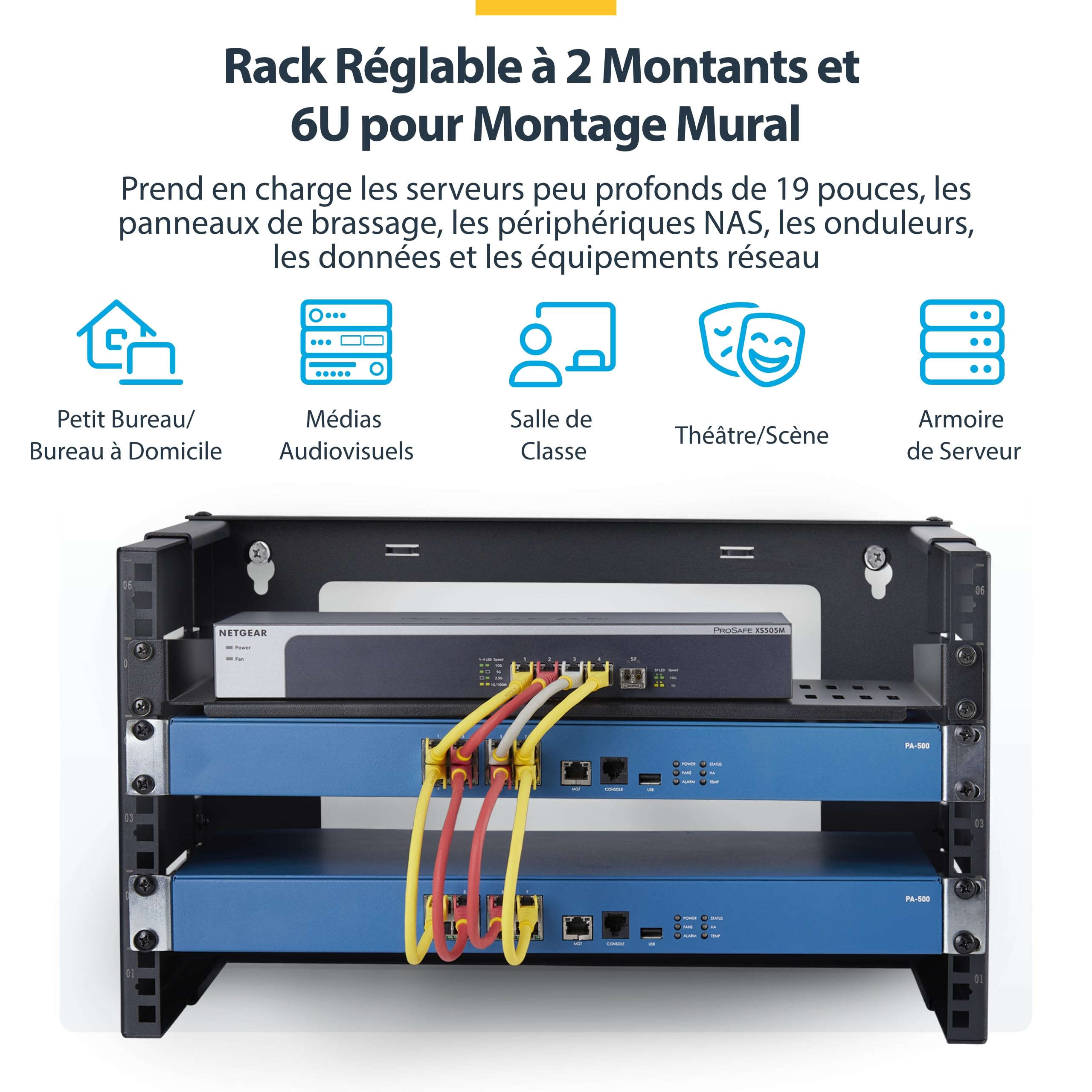 startech-com-rack-mural-6u-2-montants-19-r-glable-40-cm-ouvert-noir image 2