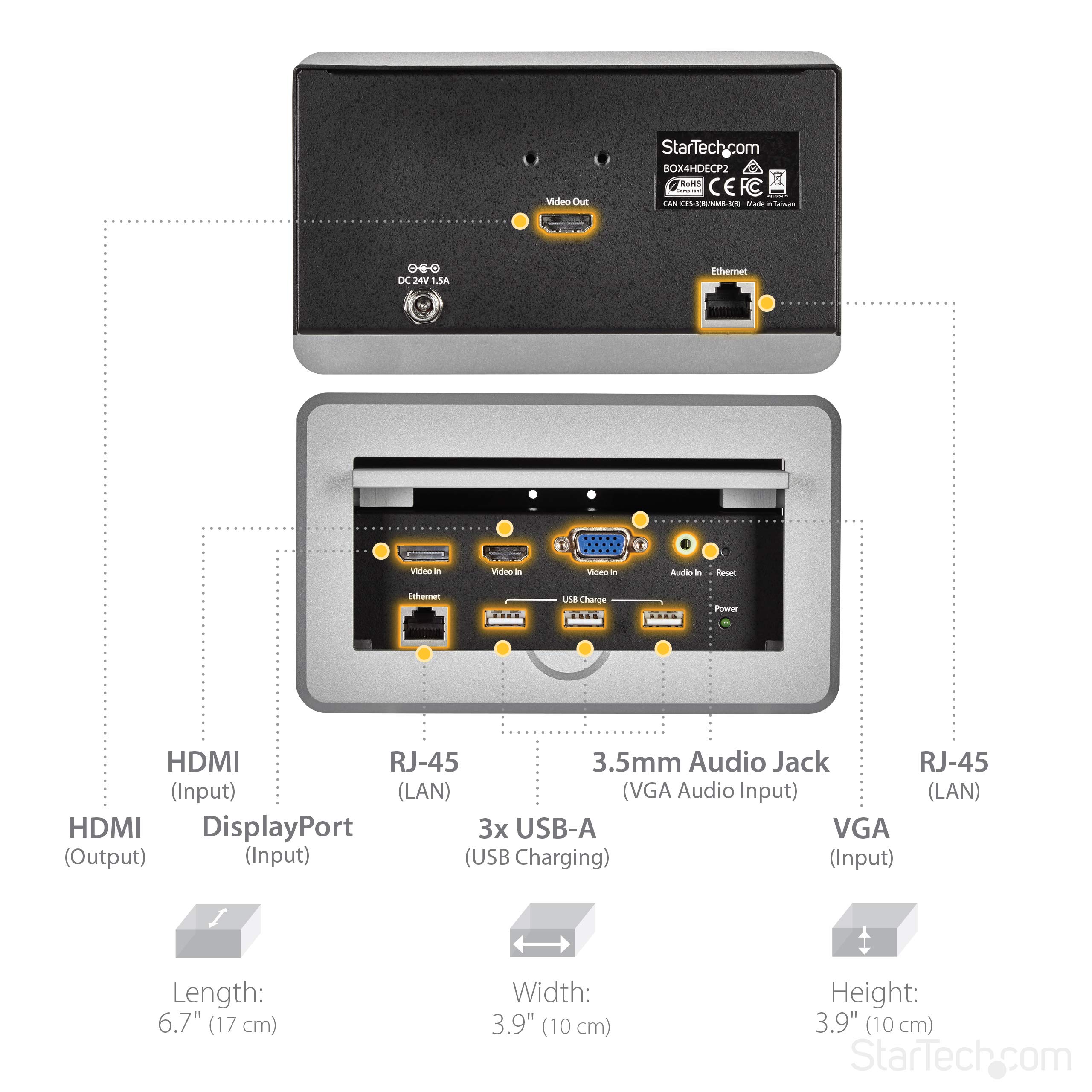 startech-com-box4hdecp2-bo-tier-de-connexion-table-de-r-union-hdmi-displayport-v image 5