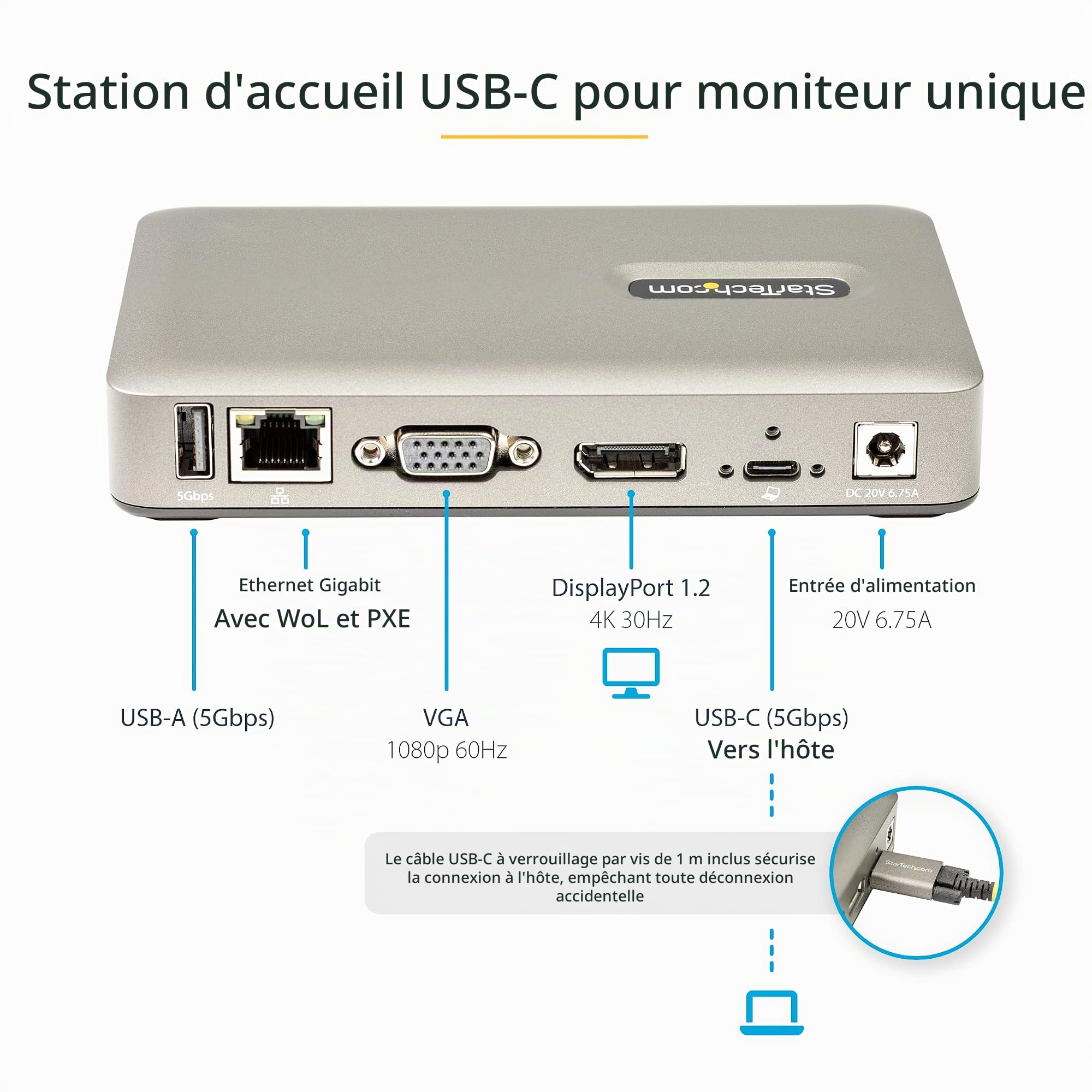 startech-com-mini-dock-usb-c-displayport-4k-vga-65w-gbe image 3