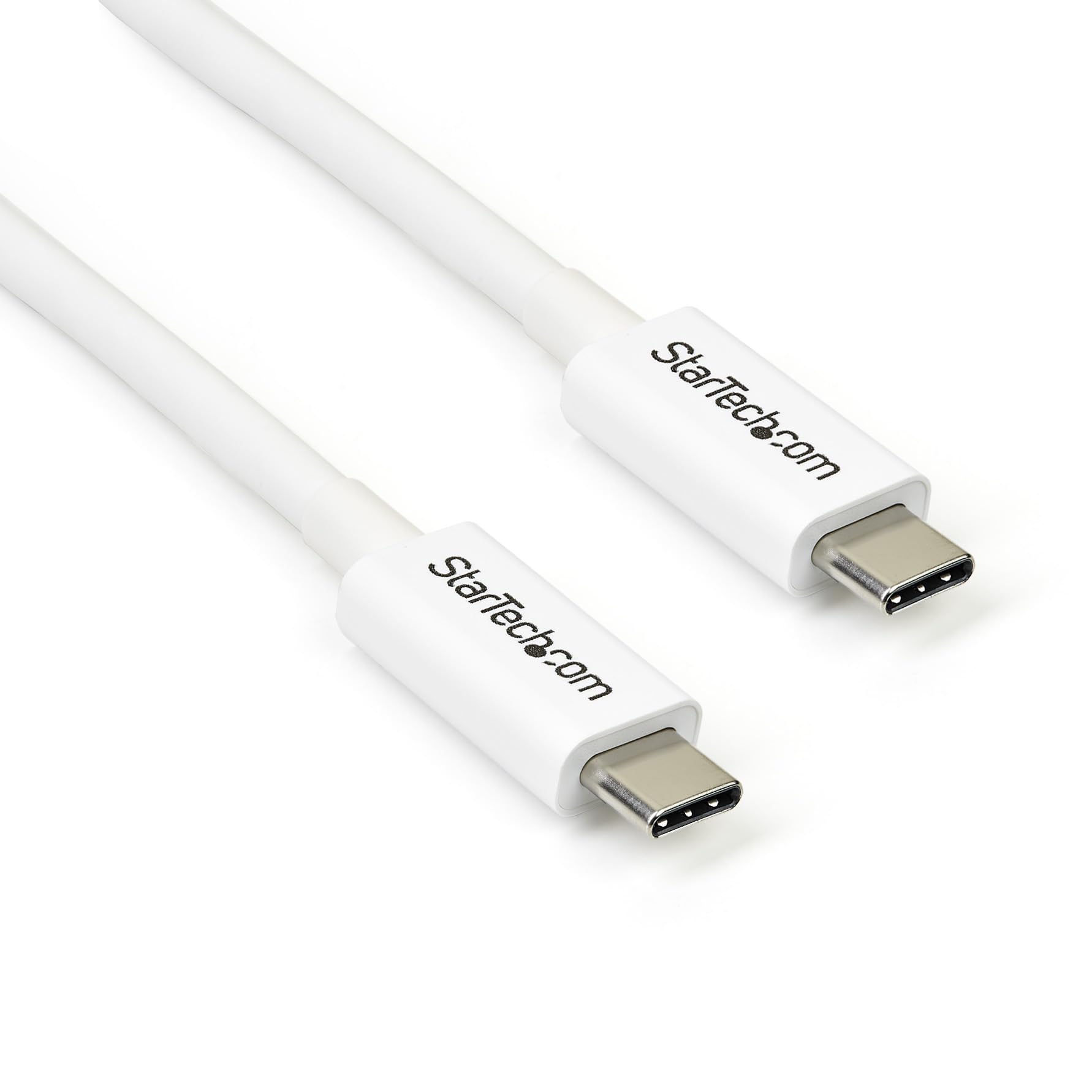 startech-com-c-ble-thunderbolt-3-passif-0-5m-40gbps-100w-pd-usb-c-blanc image 1